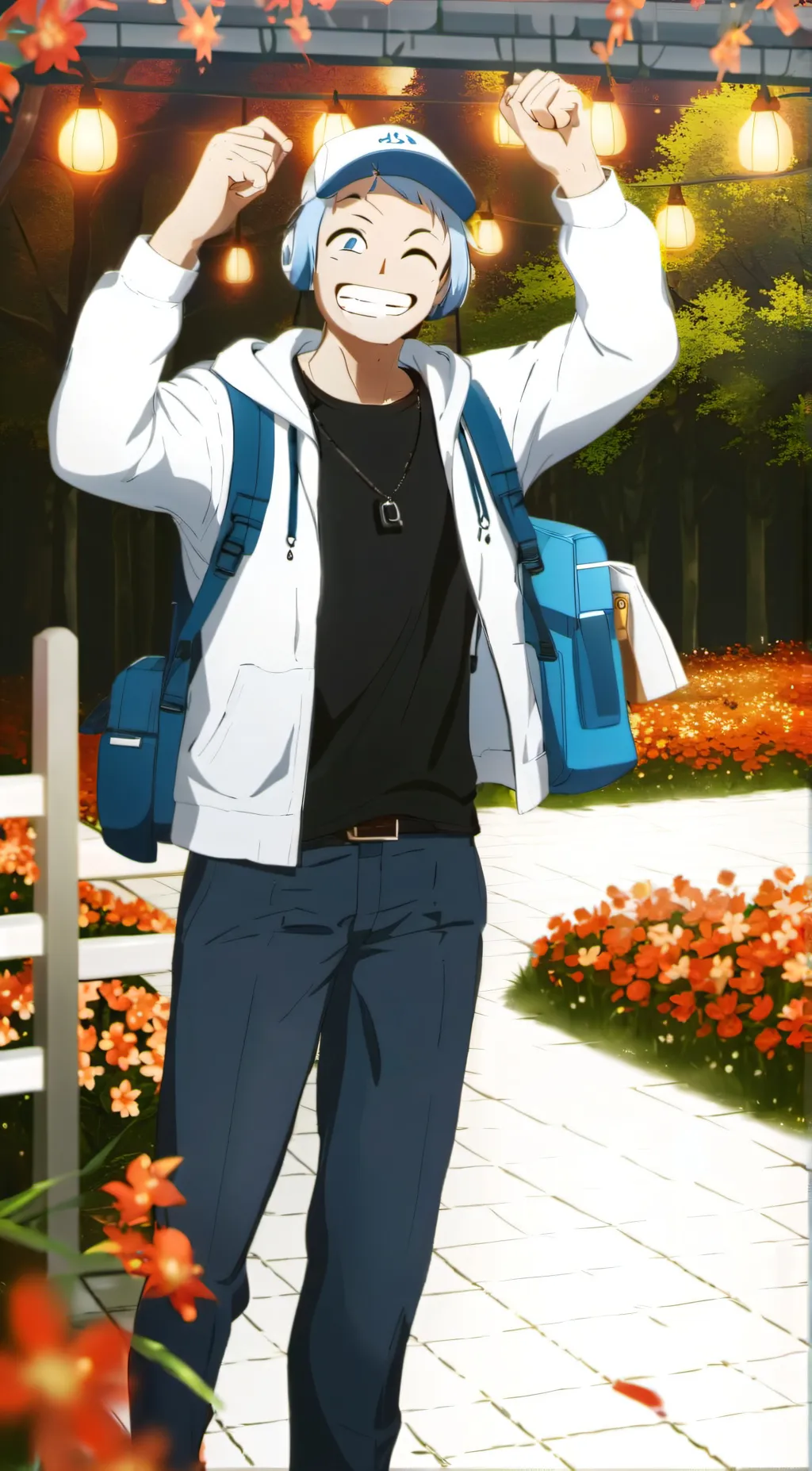 ai character: Blue Gamer boy background