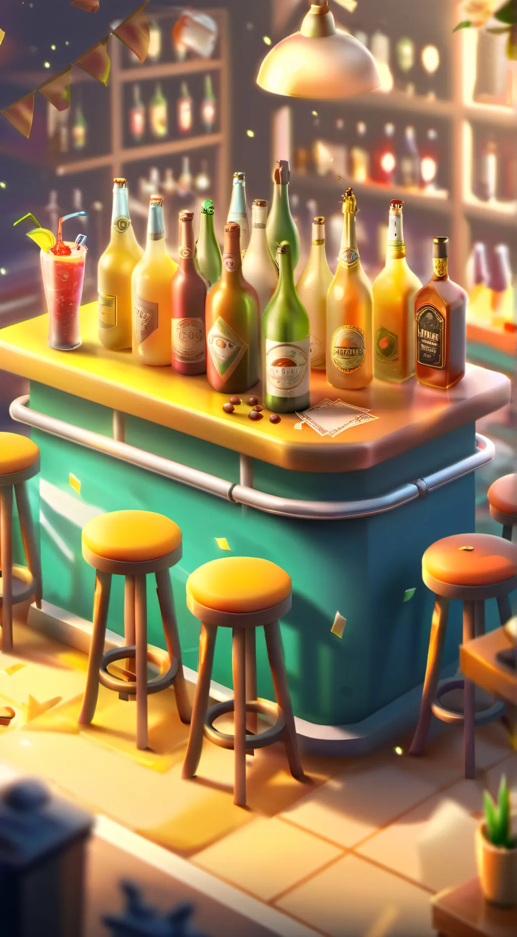 ai character: Mha at the bar🍻🥳 background