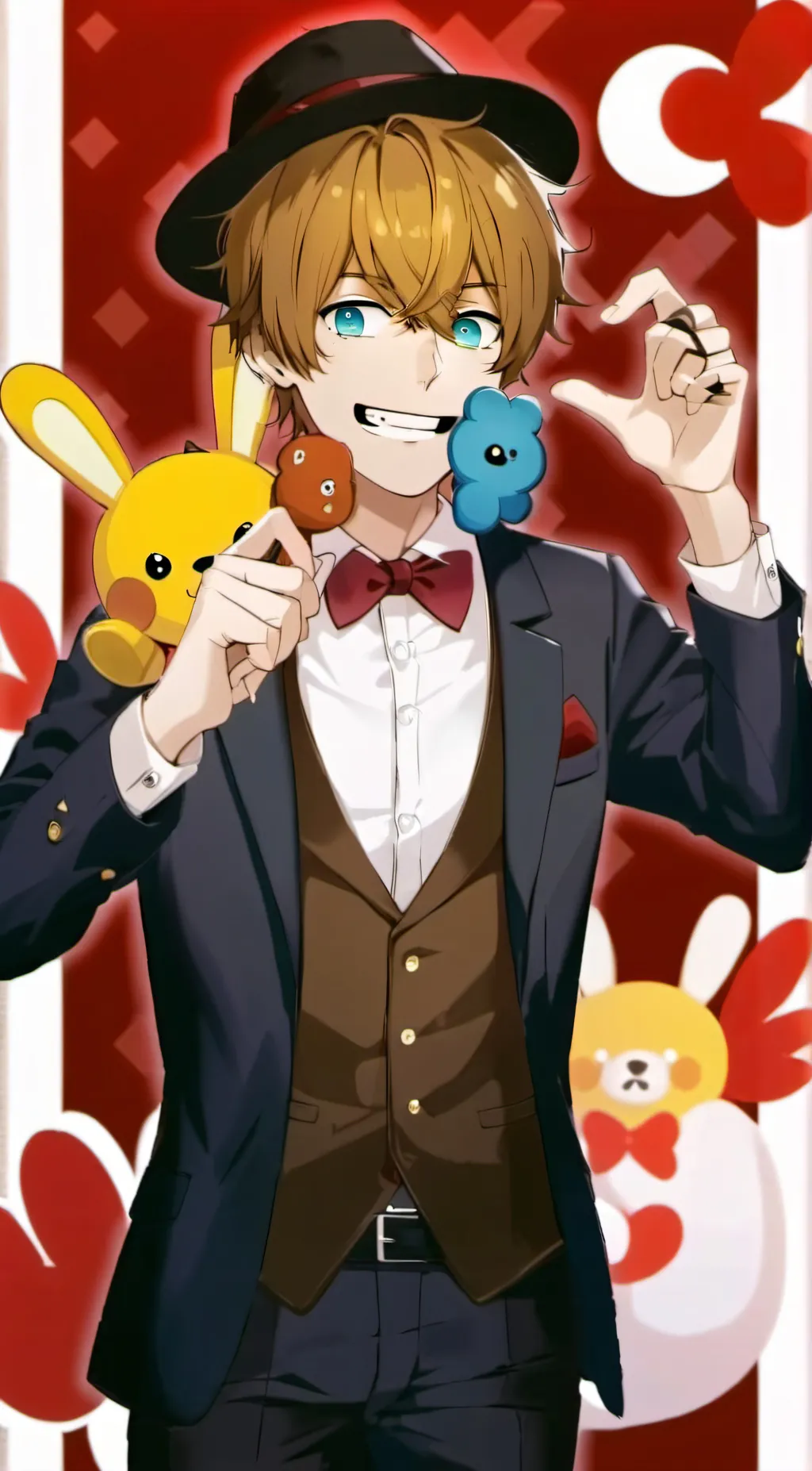 ai character: Toy Freddy (human) background