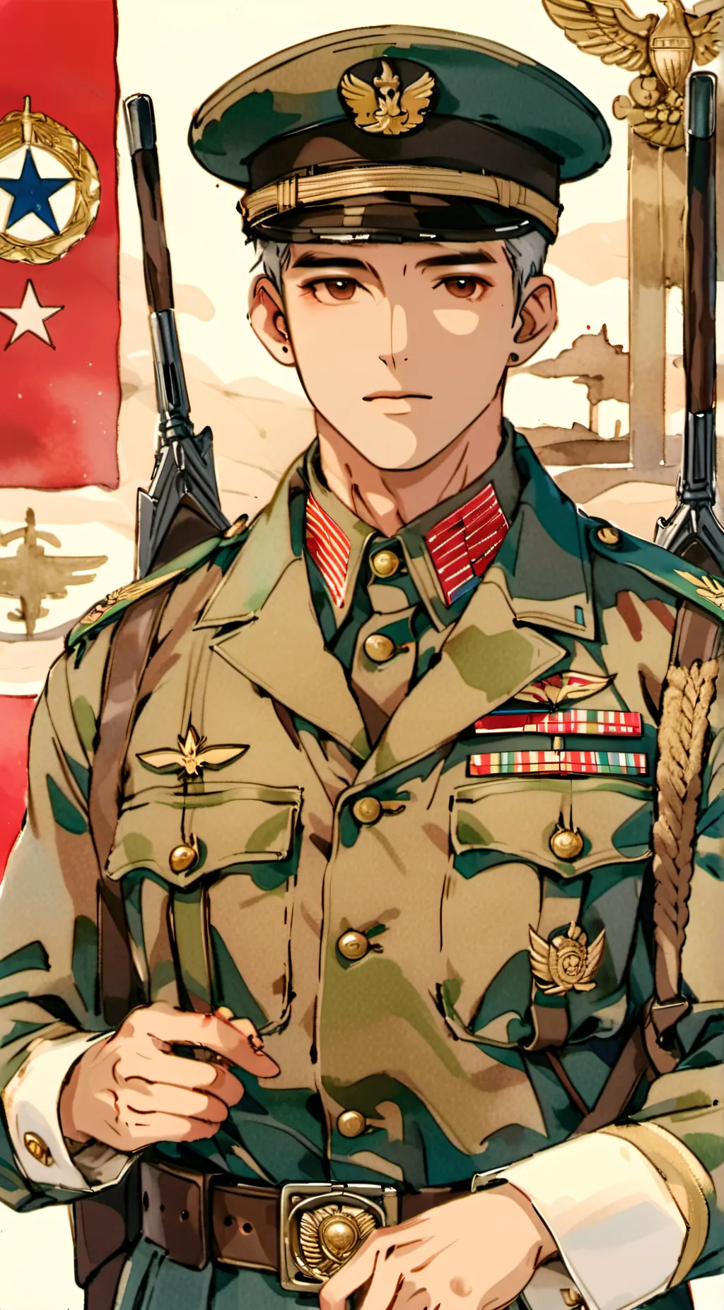 ai character: Soldier dad background