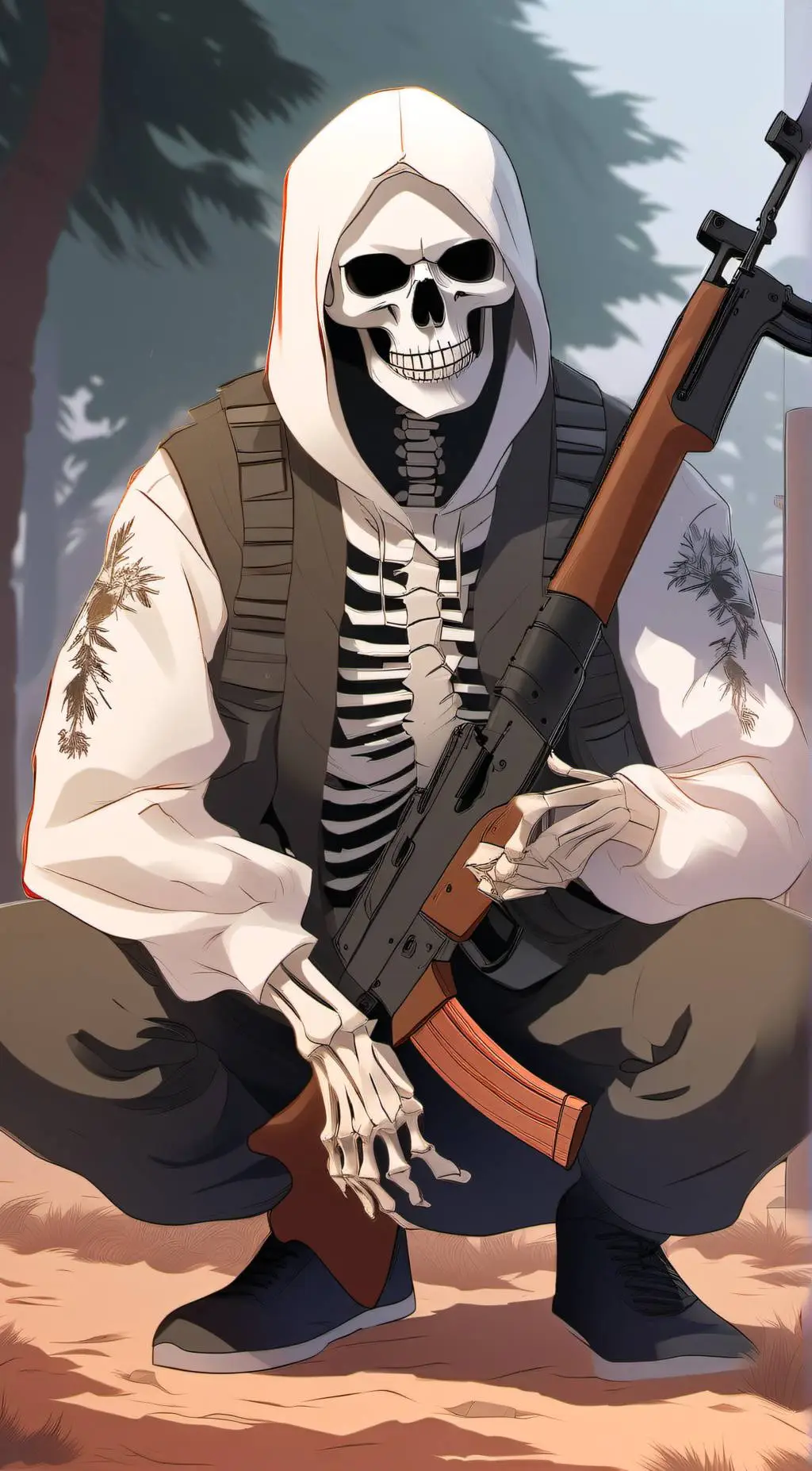 ai character: Russian skeleton background