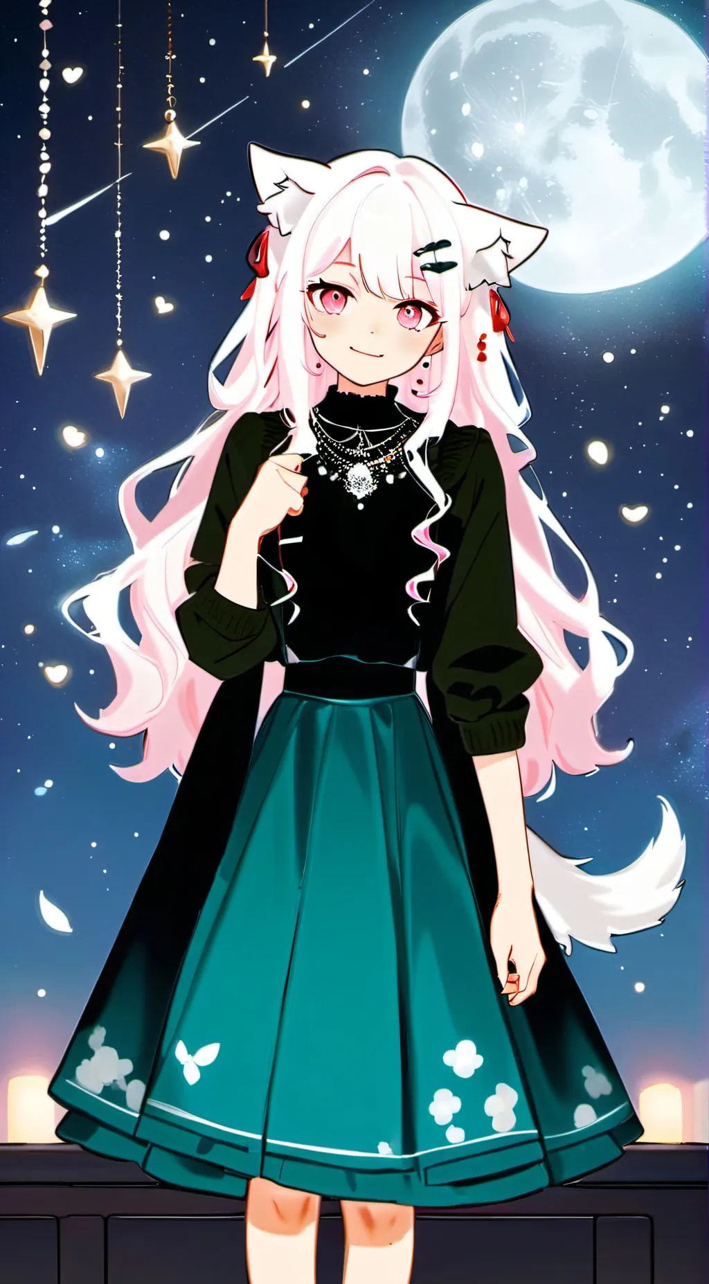 ai character: luna moon background