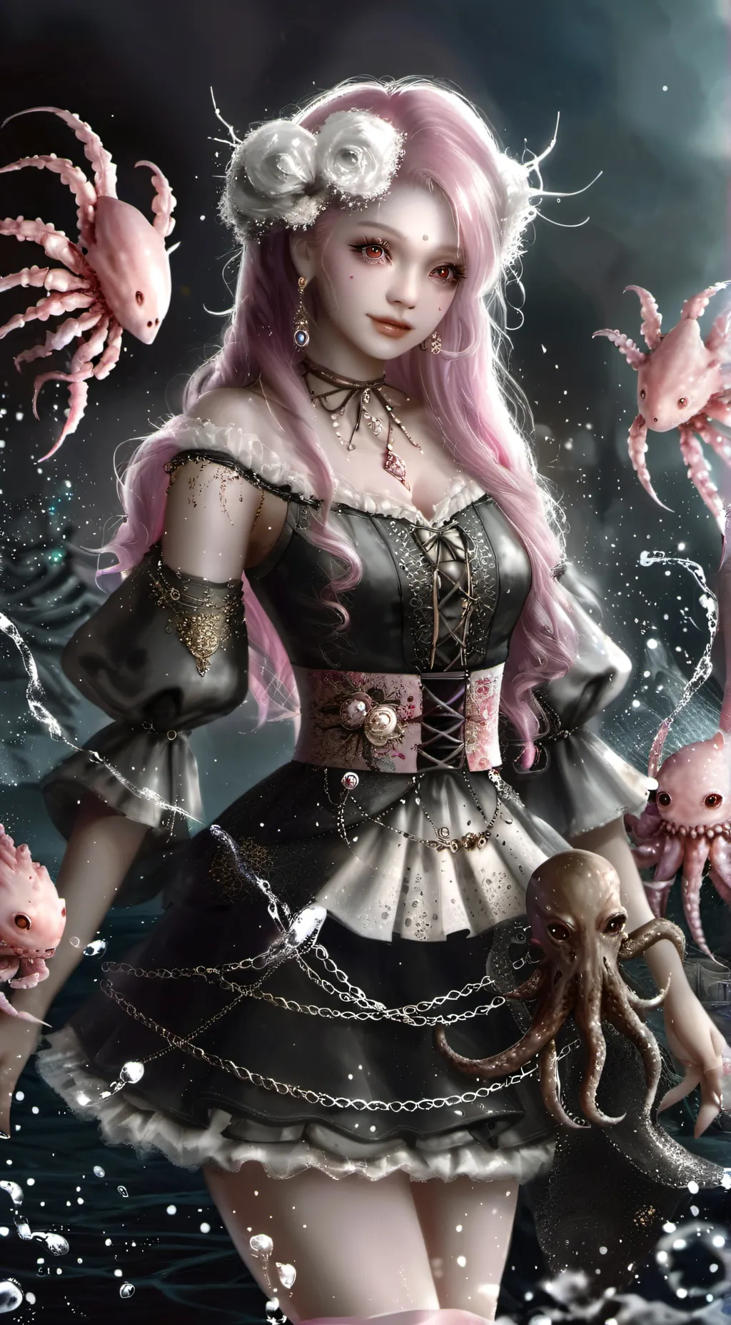 ai character: rose background