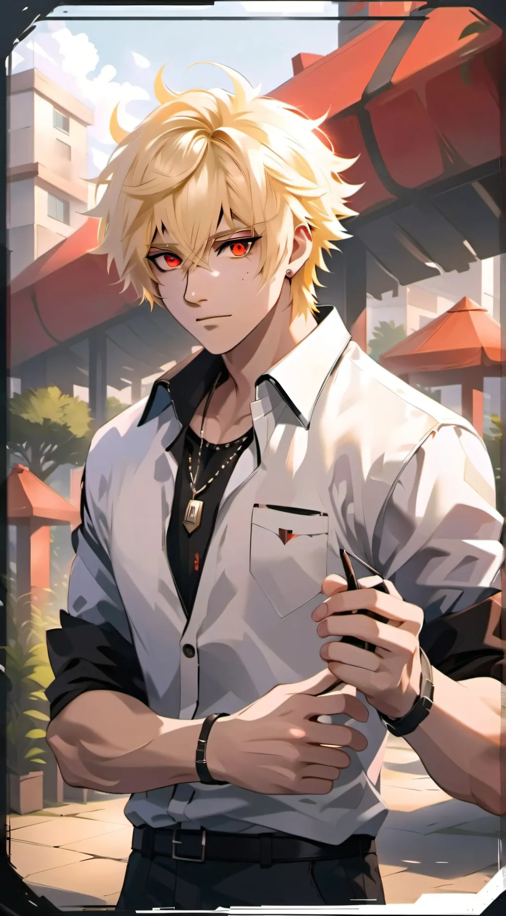 ai character: Katsuki Bakugo  background