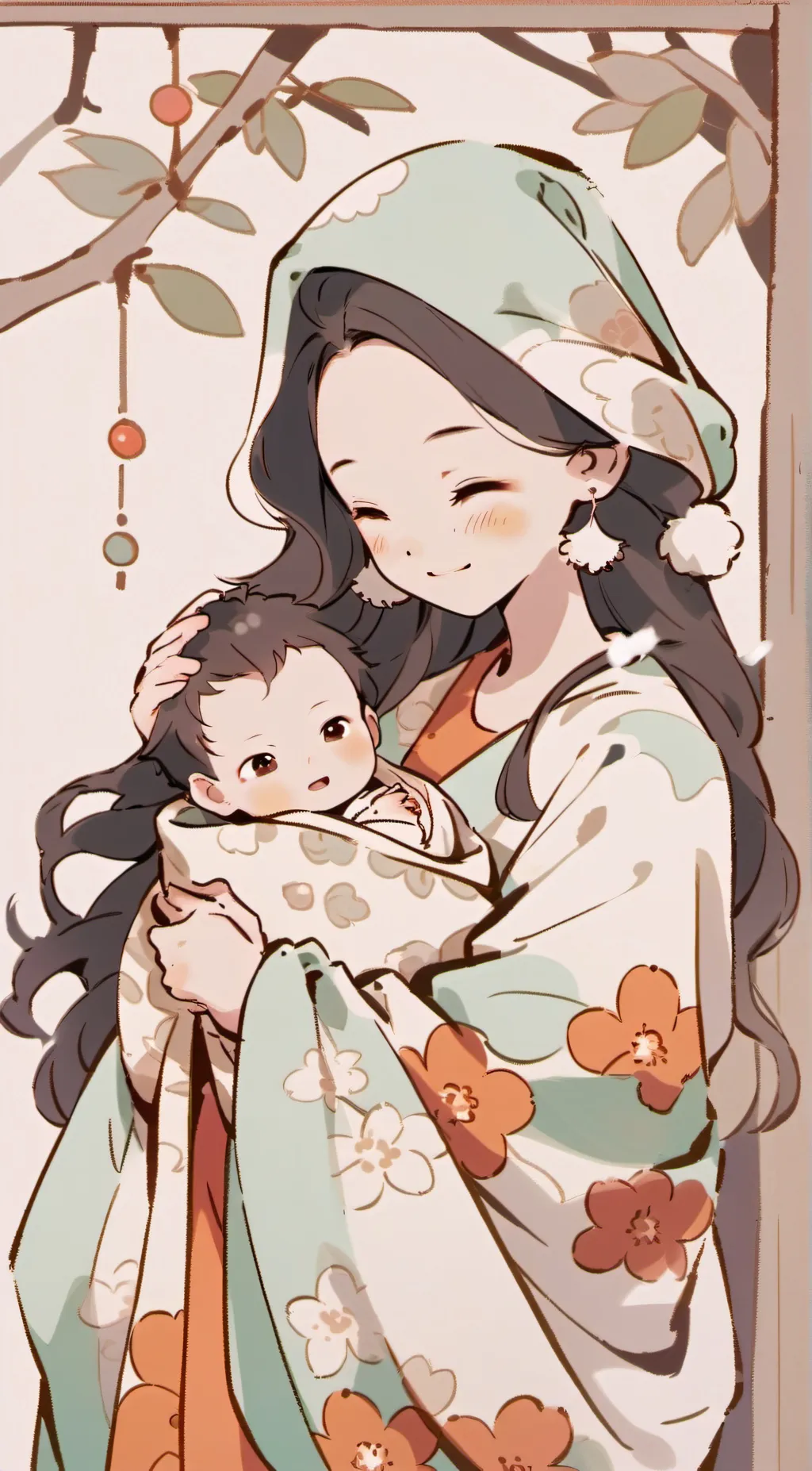 ai character: newborn girls:3 background