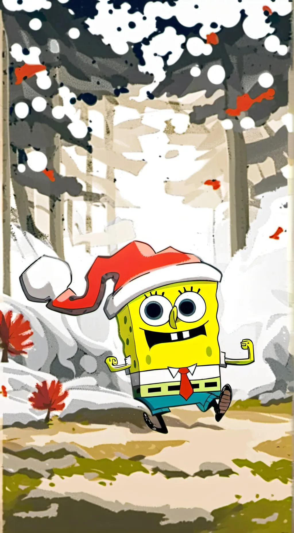 ai character: Spongebob of water background