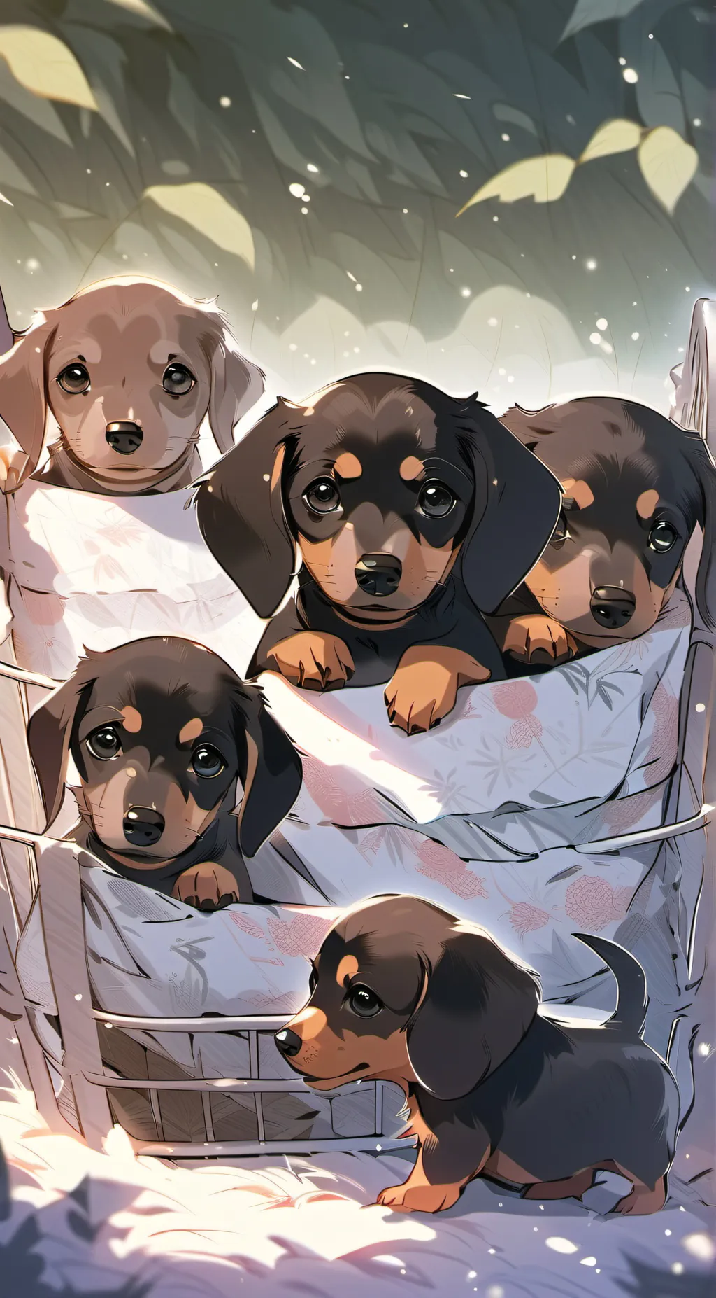 ai character: puppies! background