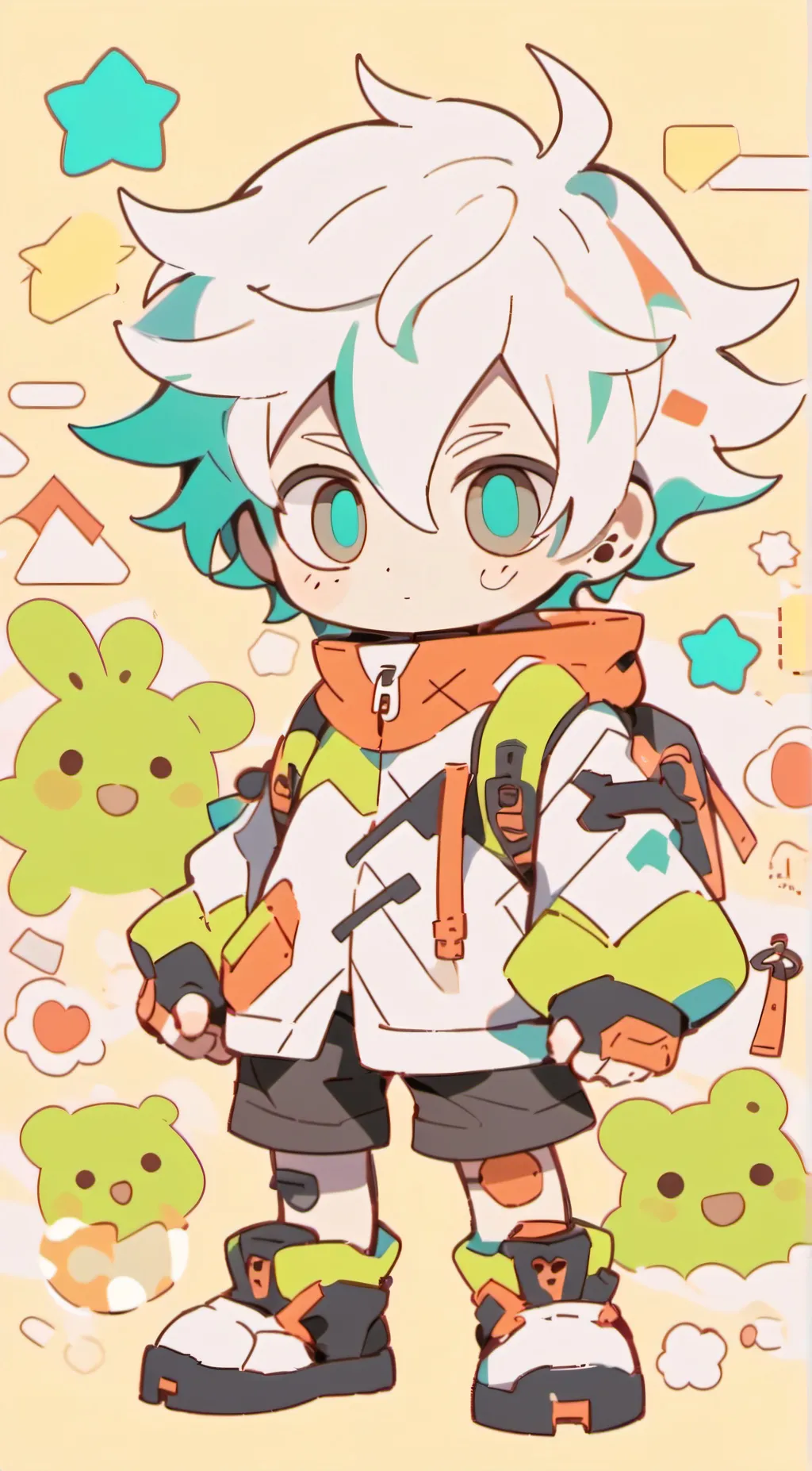 ai character: Glitch background