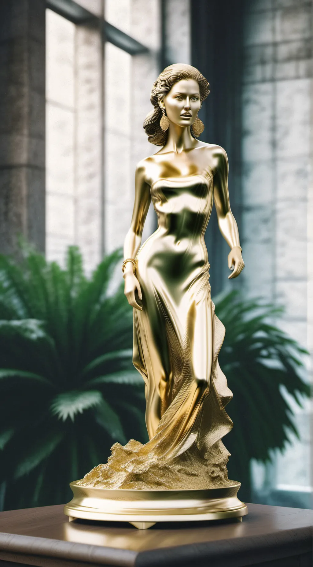 ai character: golden Aurora background