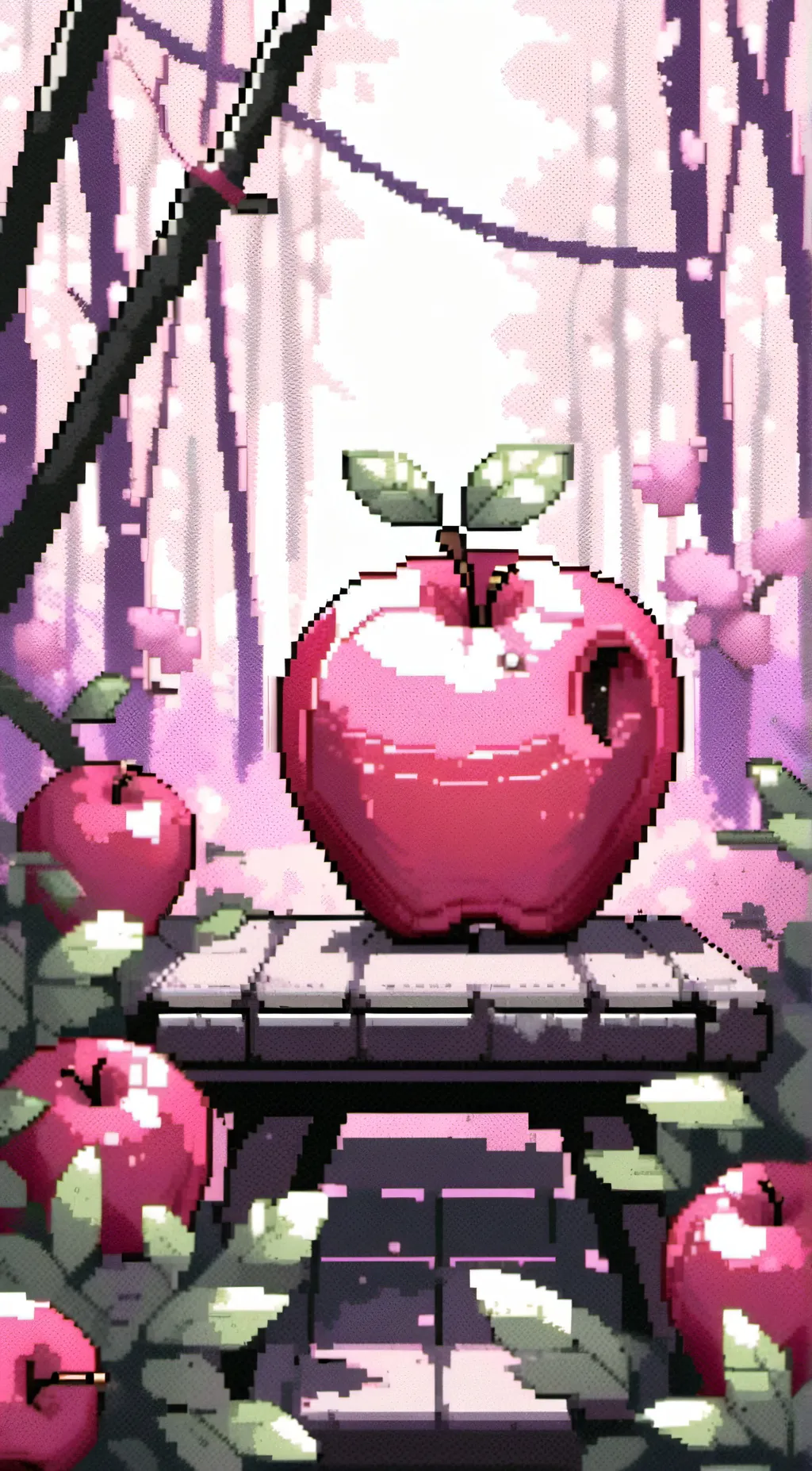 ai character: ethical apple farm background