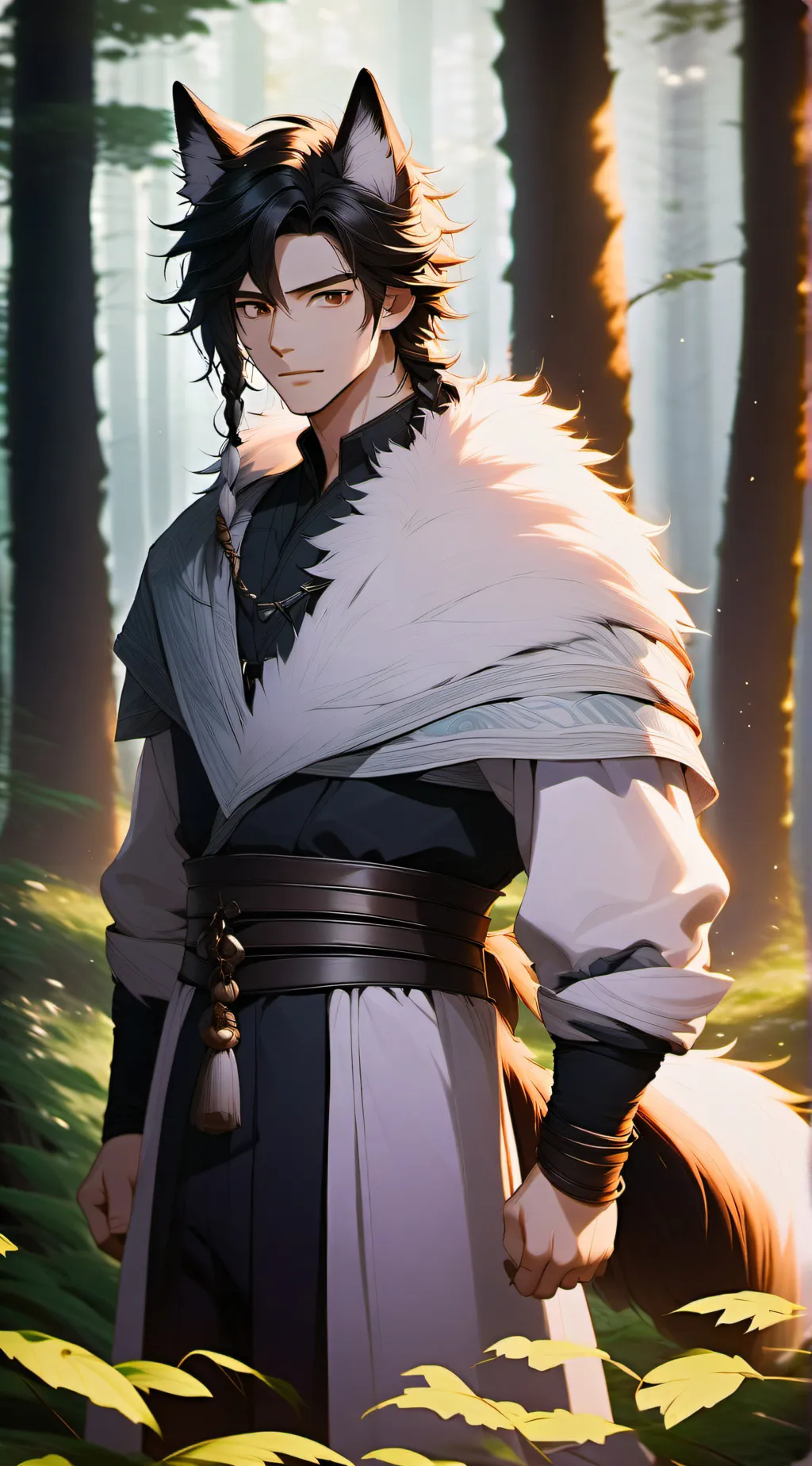 ai character: Keenai 🐺💙 background