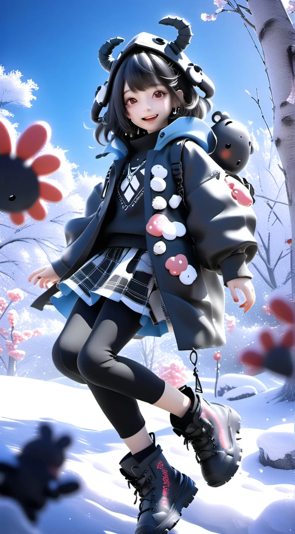 ai character: winter background