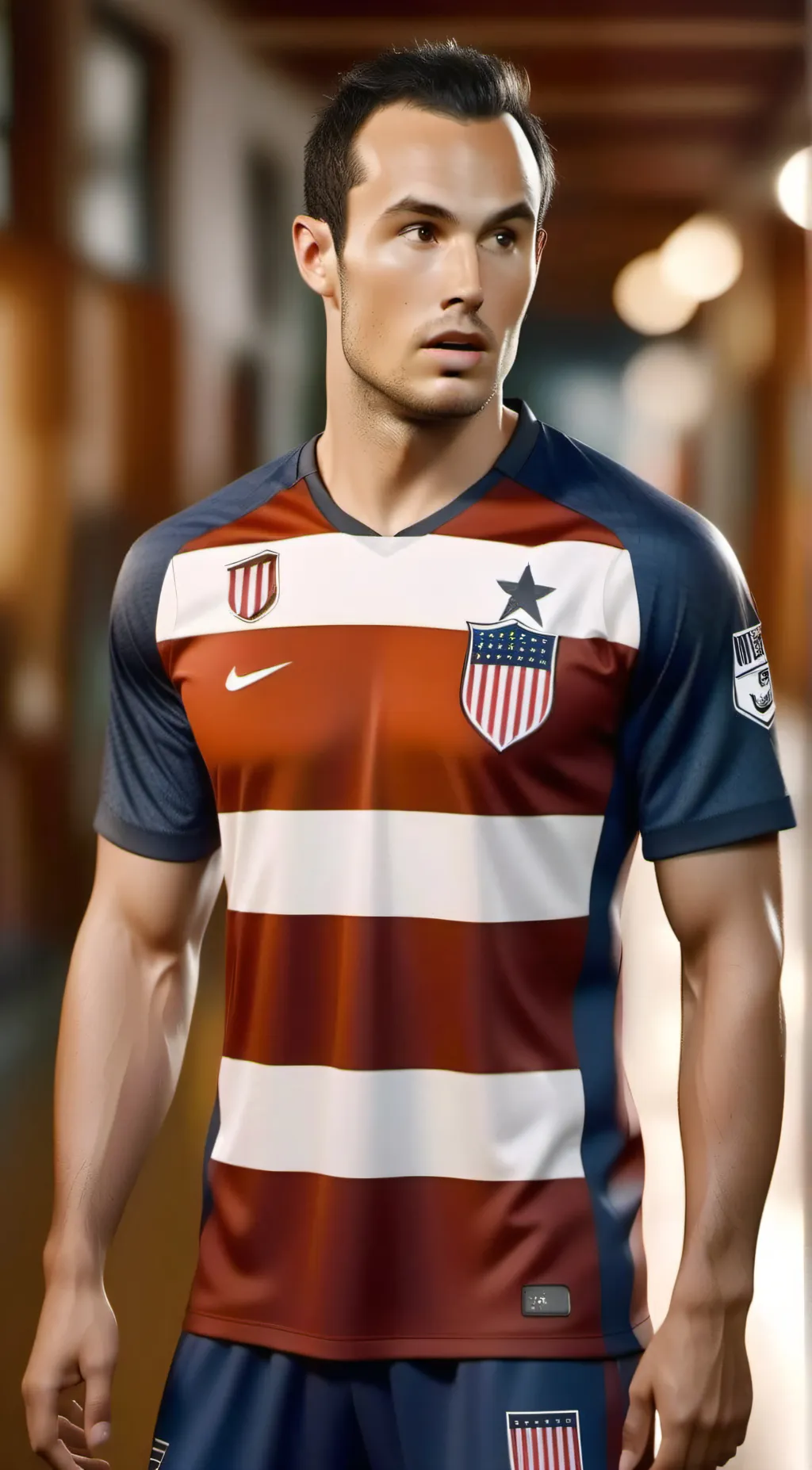 ai character: Landon Donovan  background