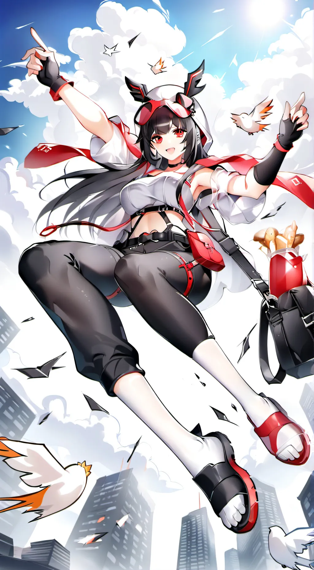 ai character: MHA pool party background