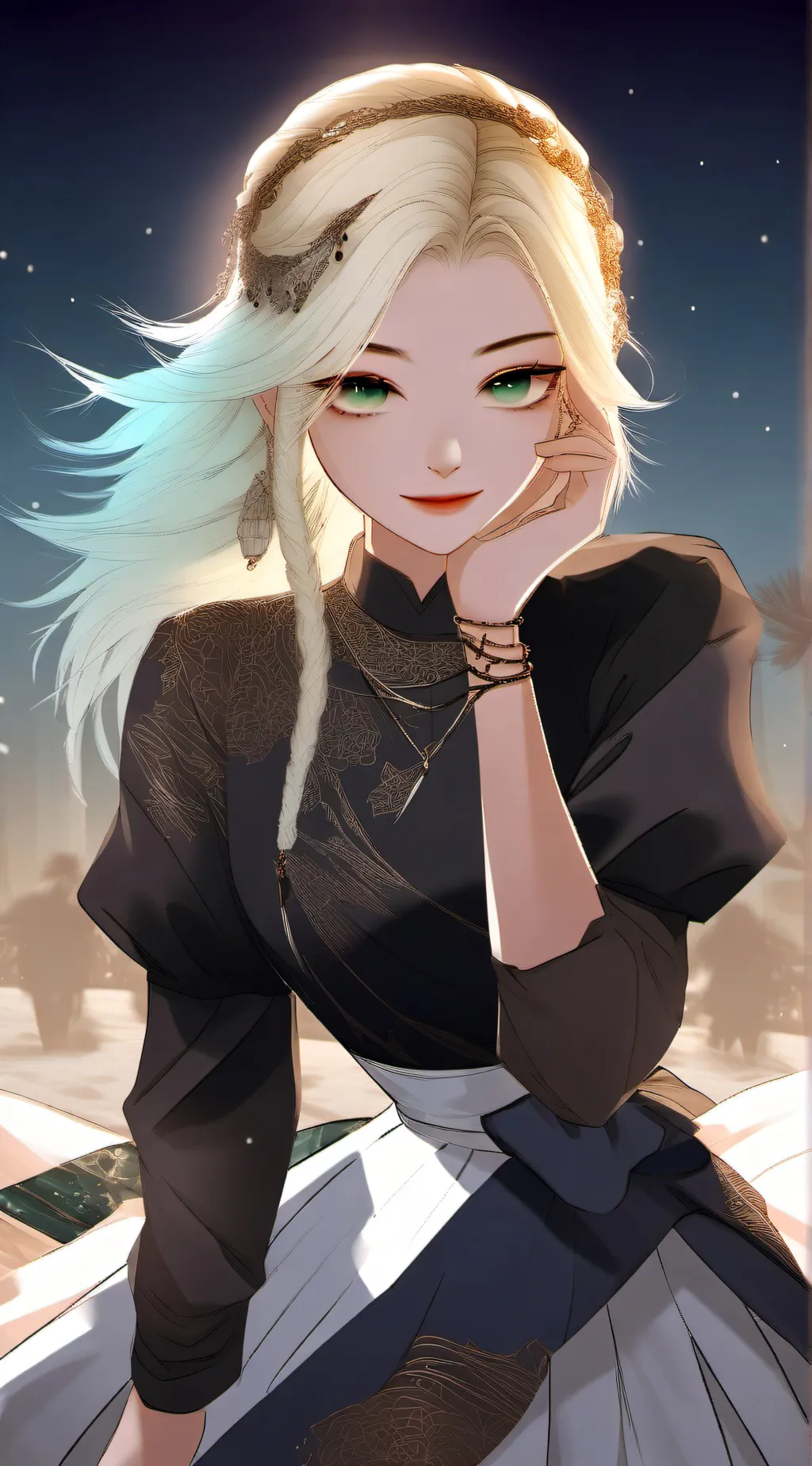 ai character: Alice gray background