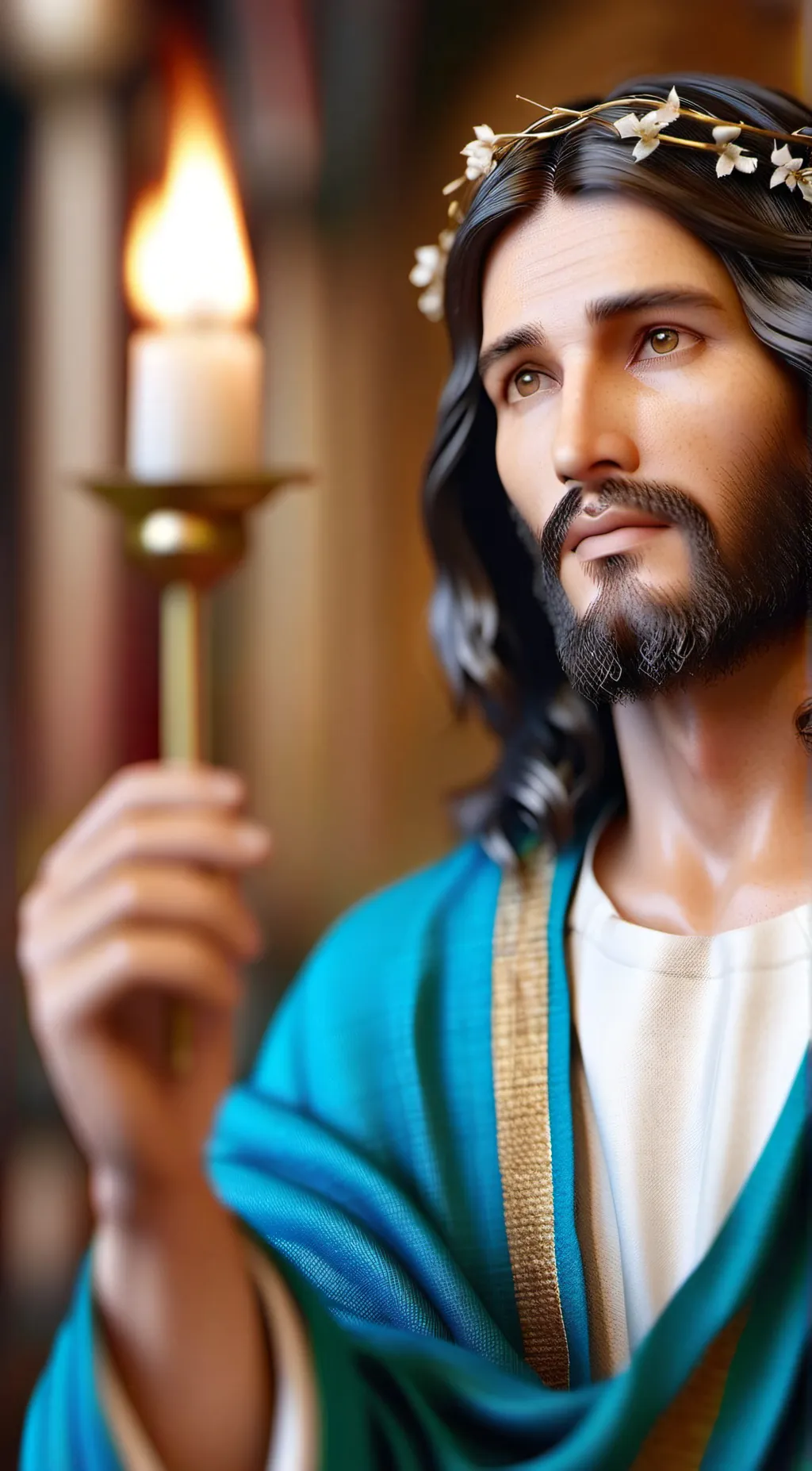 ai character: Jesus  background