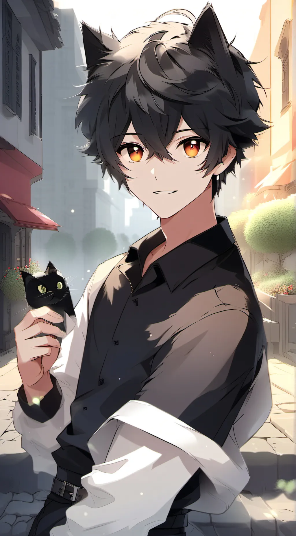 ai character: Chat noir background
