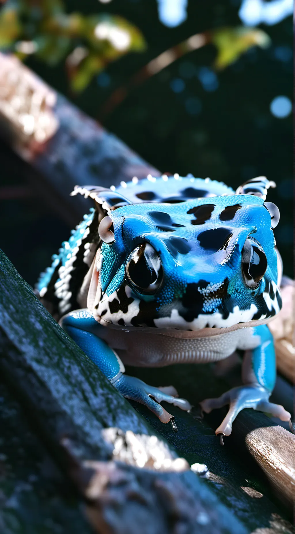 ai character: Blue Frog background