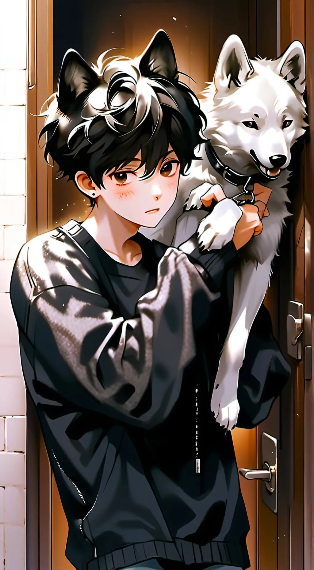 ai character: Skz x Wolf pup background