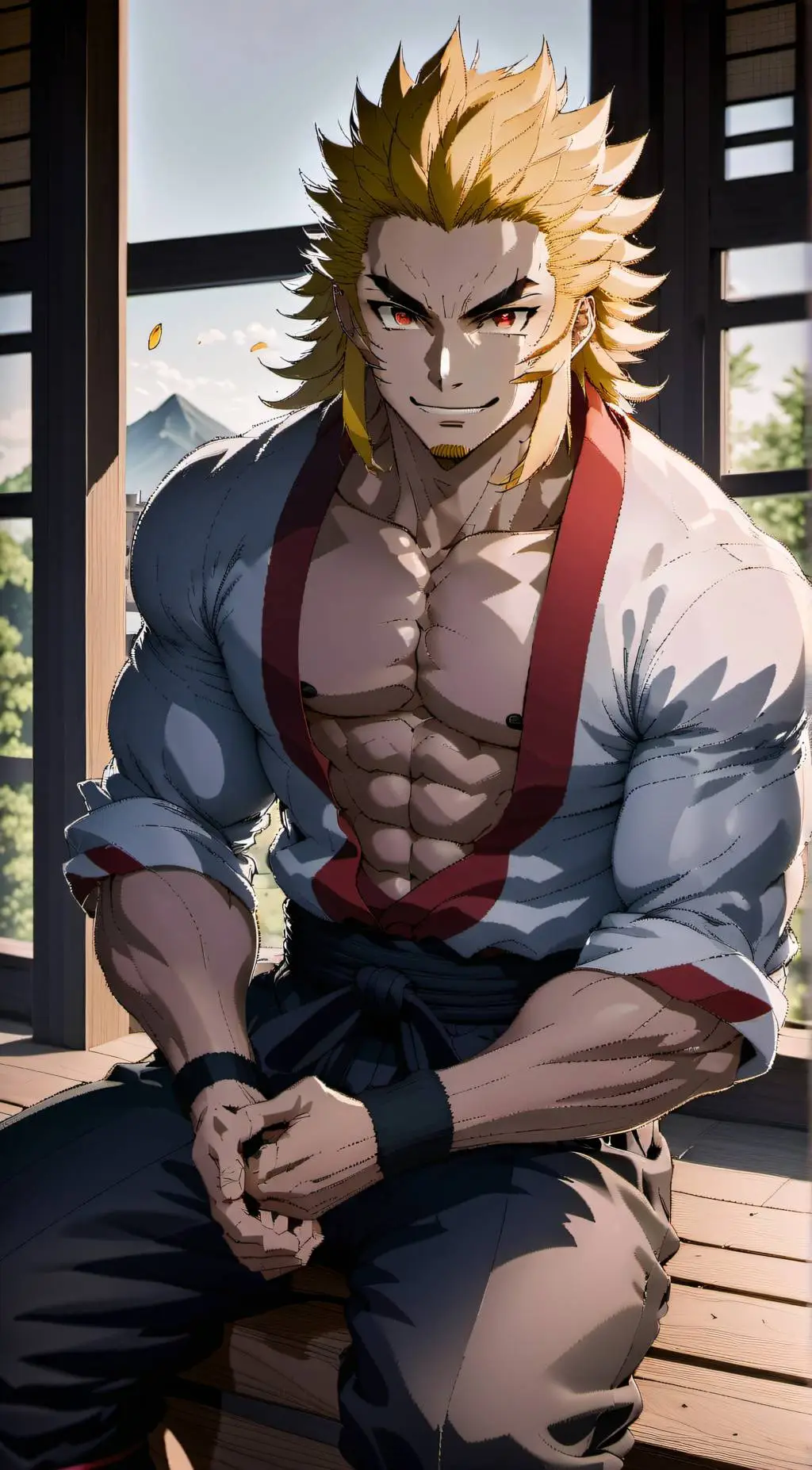 ai character: shinjuro rengoku background