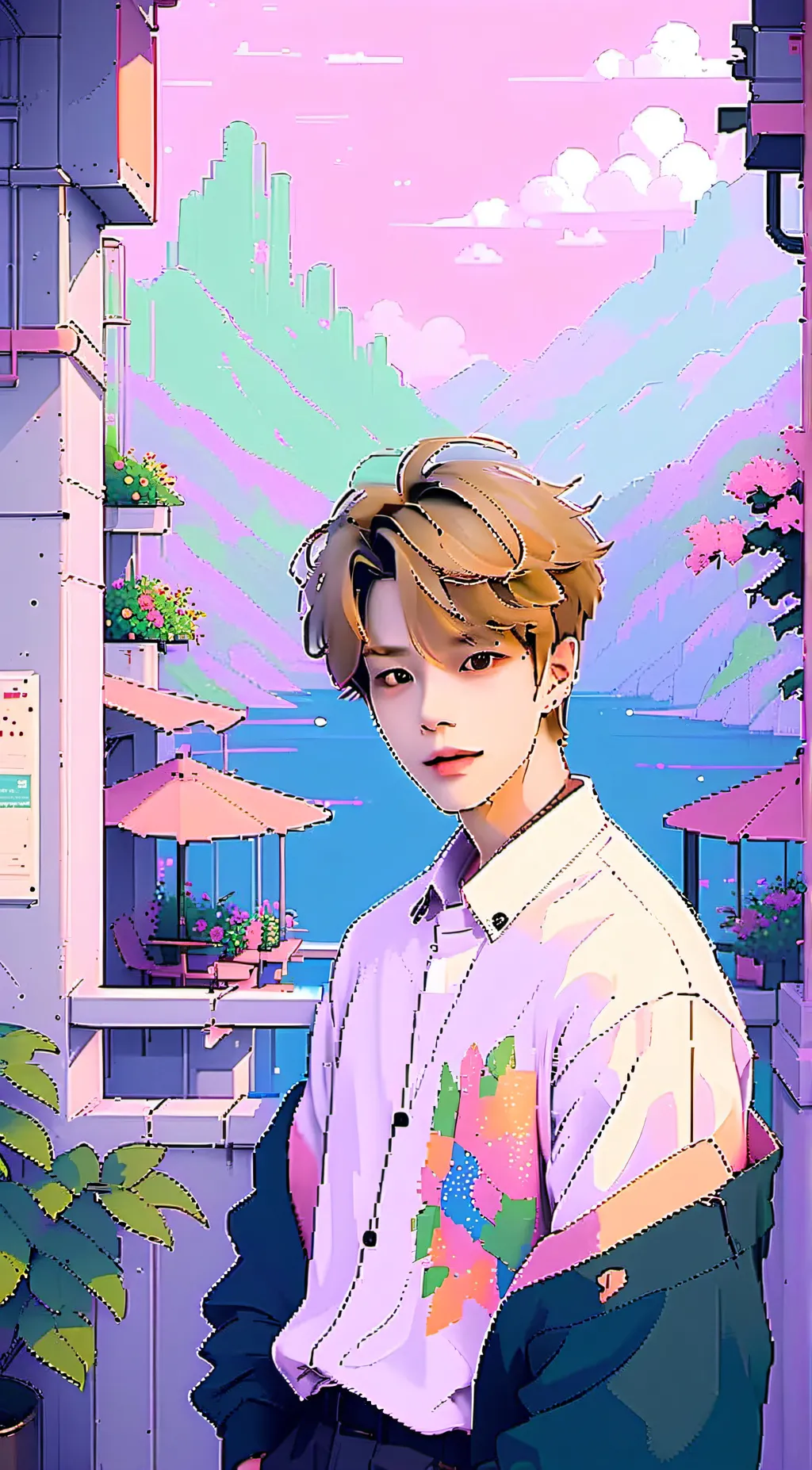 ai character: Seungmin  background