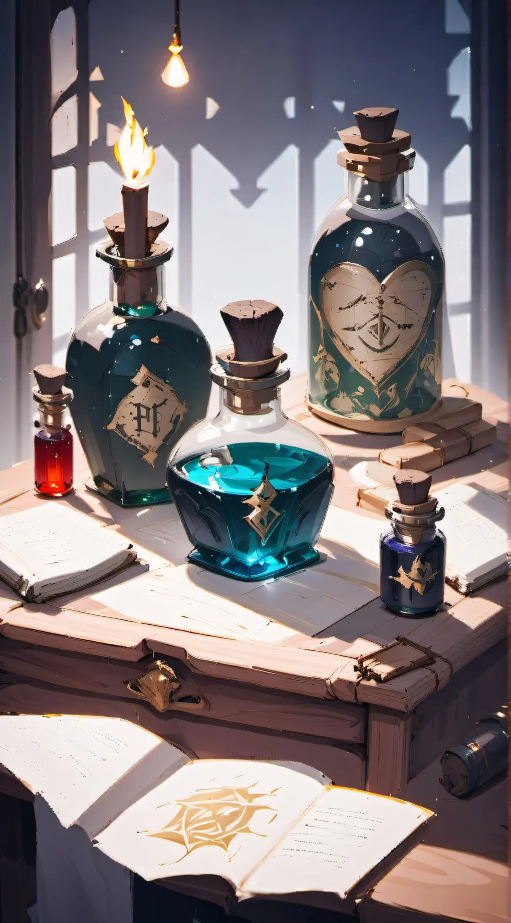 ai character: mystery potion  background