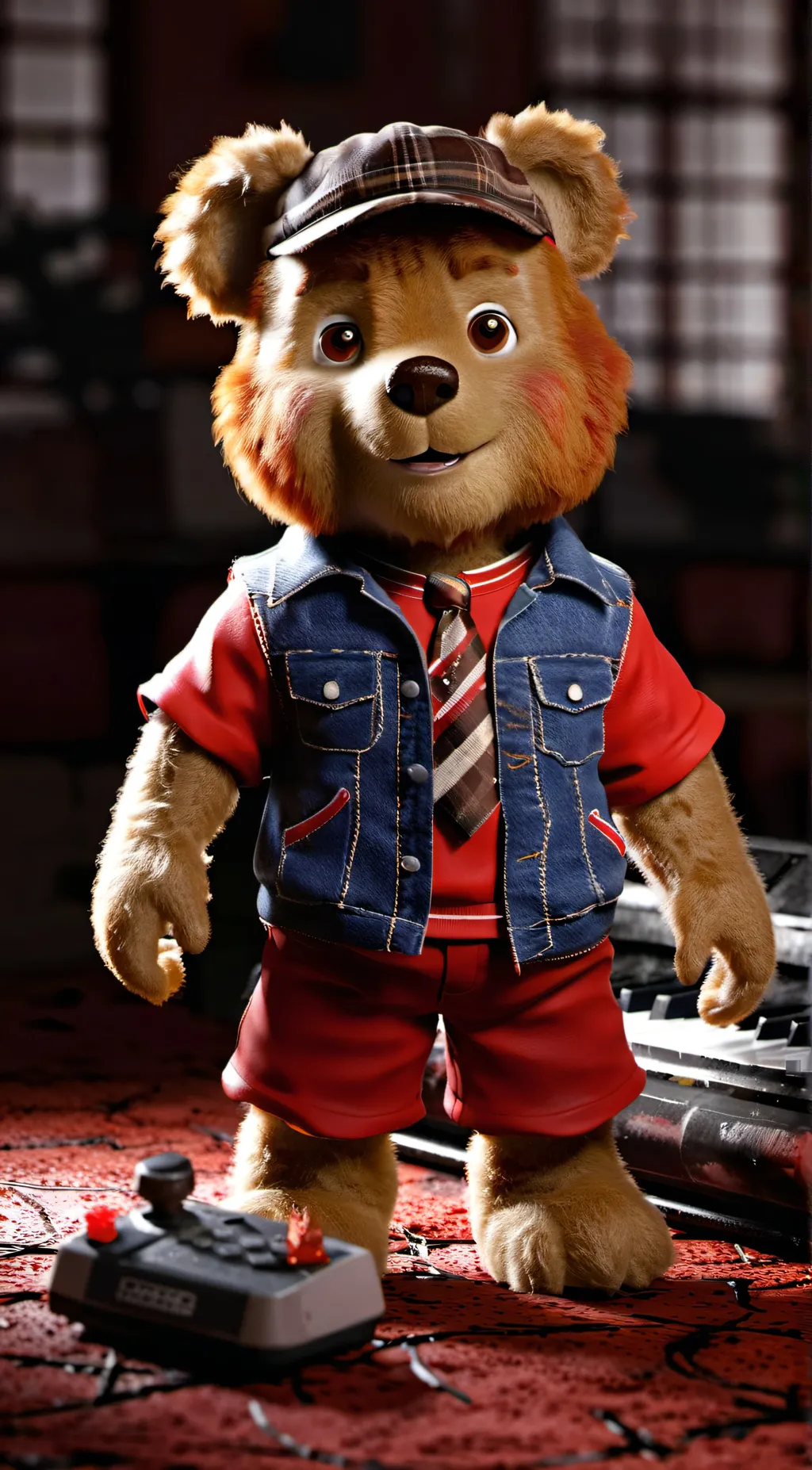 ai character: teddy ruxpin  background