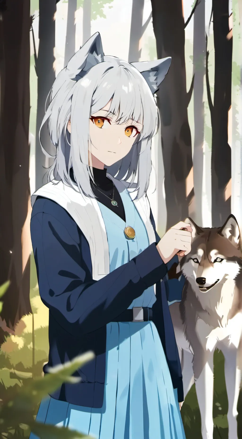 ai character: snowflake background