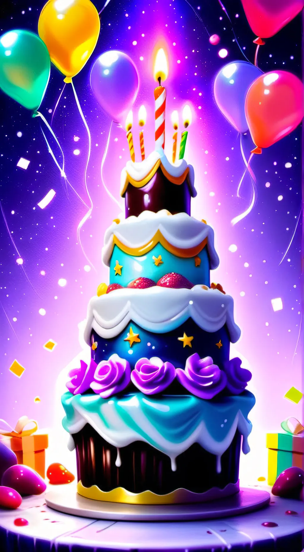 ai character: Talkie Celebrating background