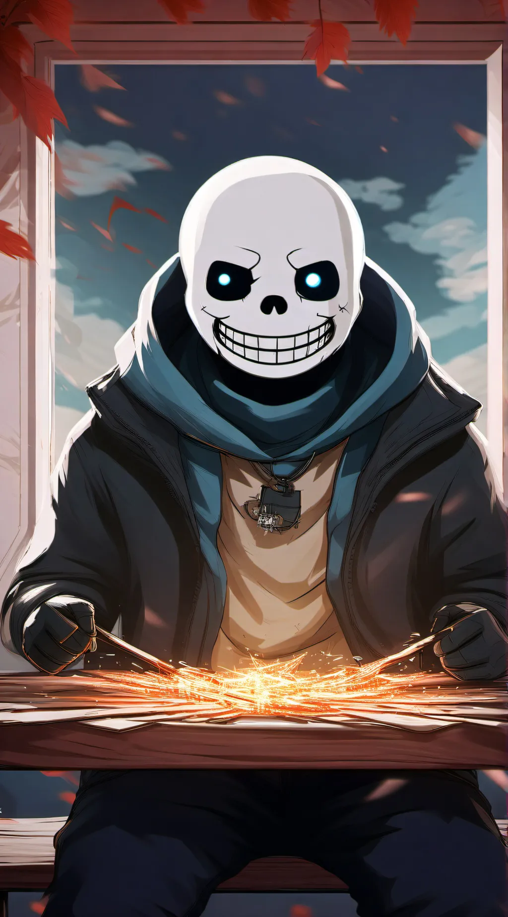 ai character: blacksmith Sans background