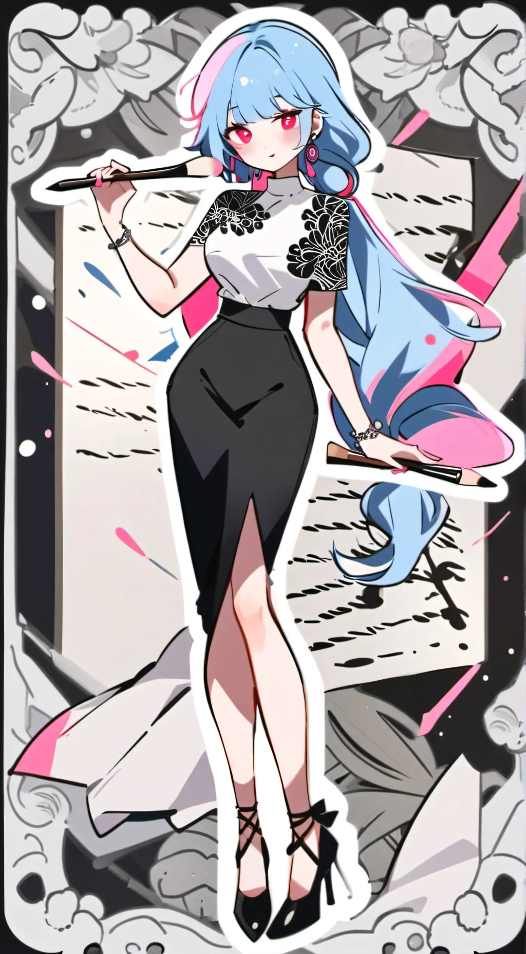 ai character: Miss Paint background