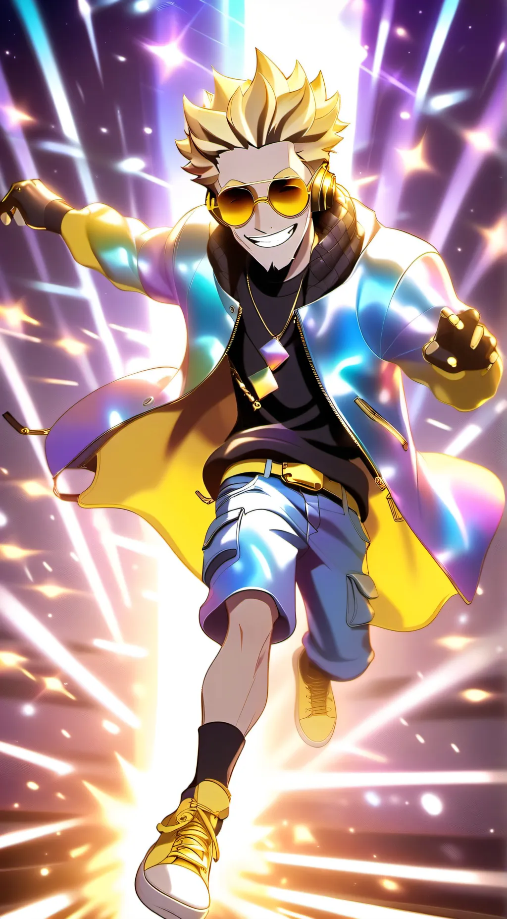 ai character: Present mic  background