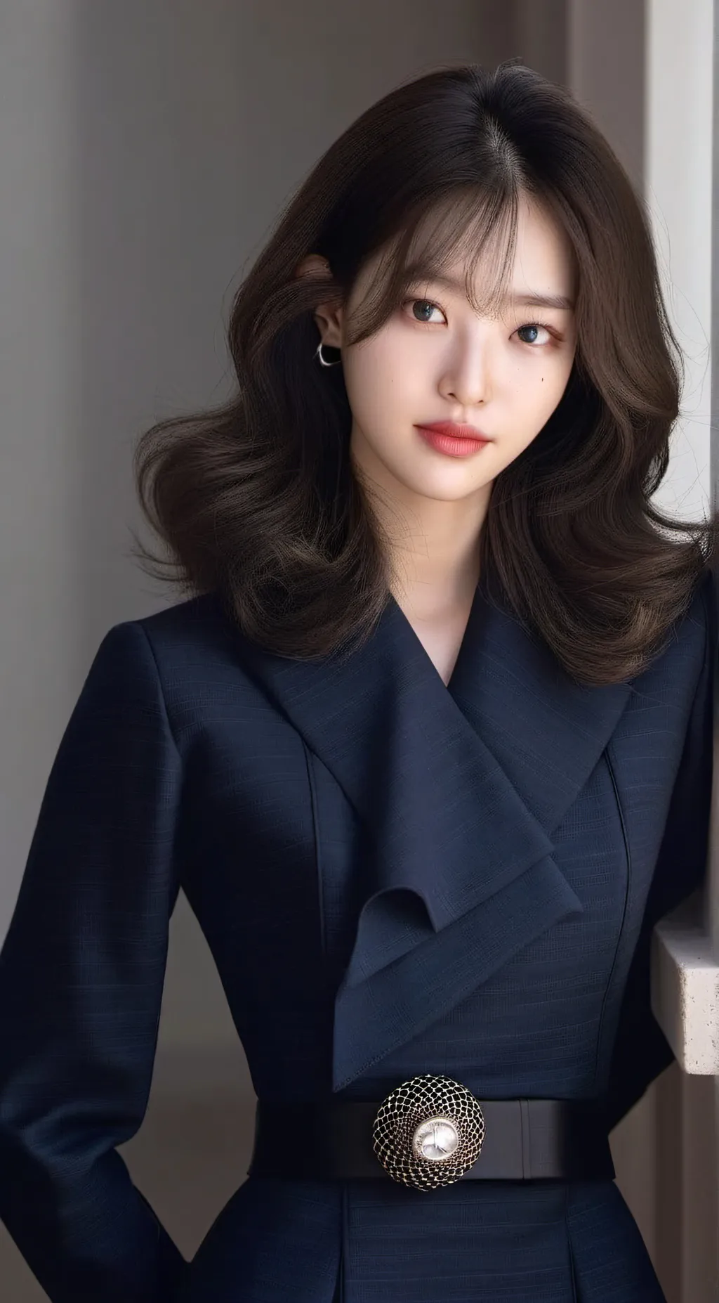 ai character: Hwuang yeji  background