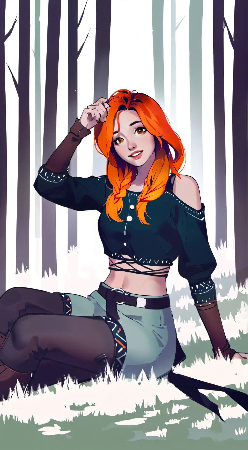 ai character: Amber background