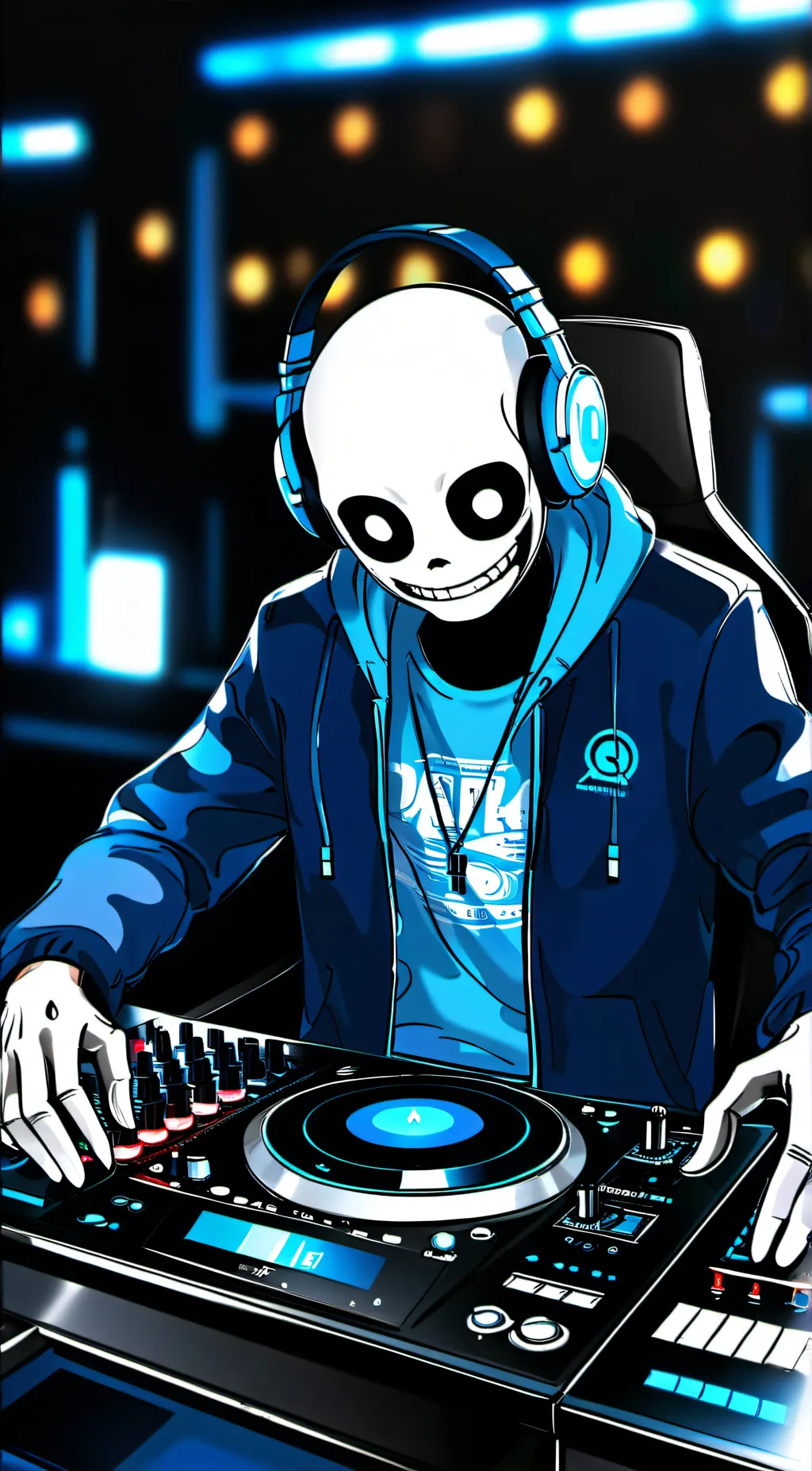 ai character: DJ Sans background