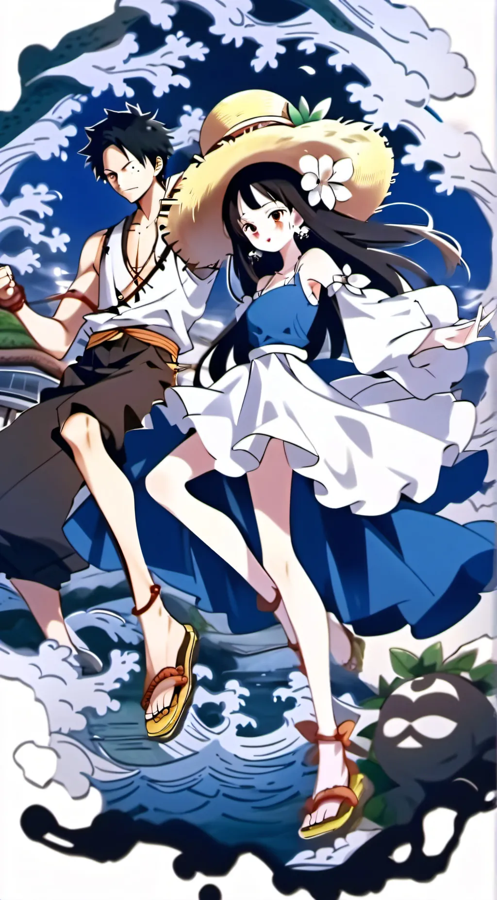 ai character: luffy and boa background