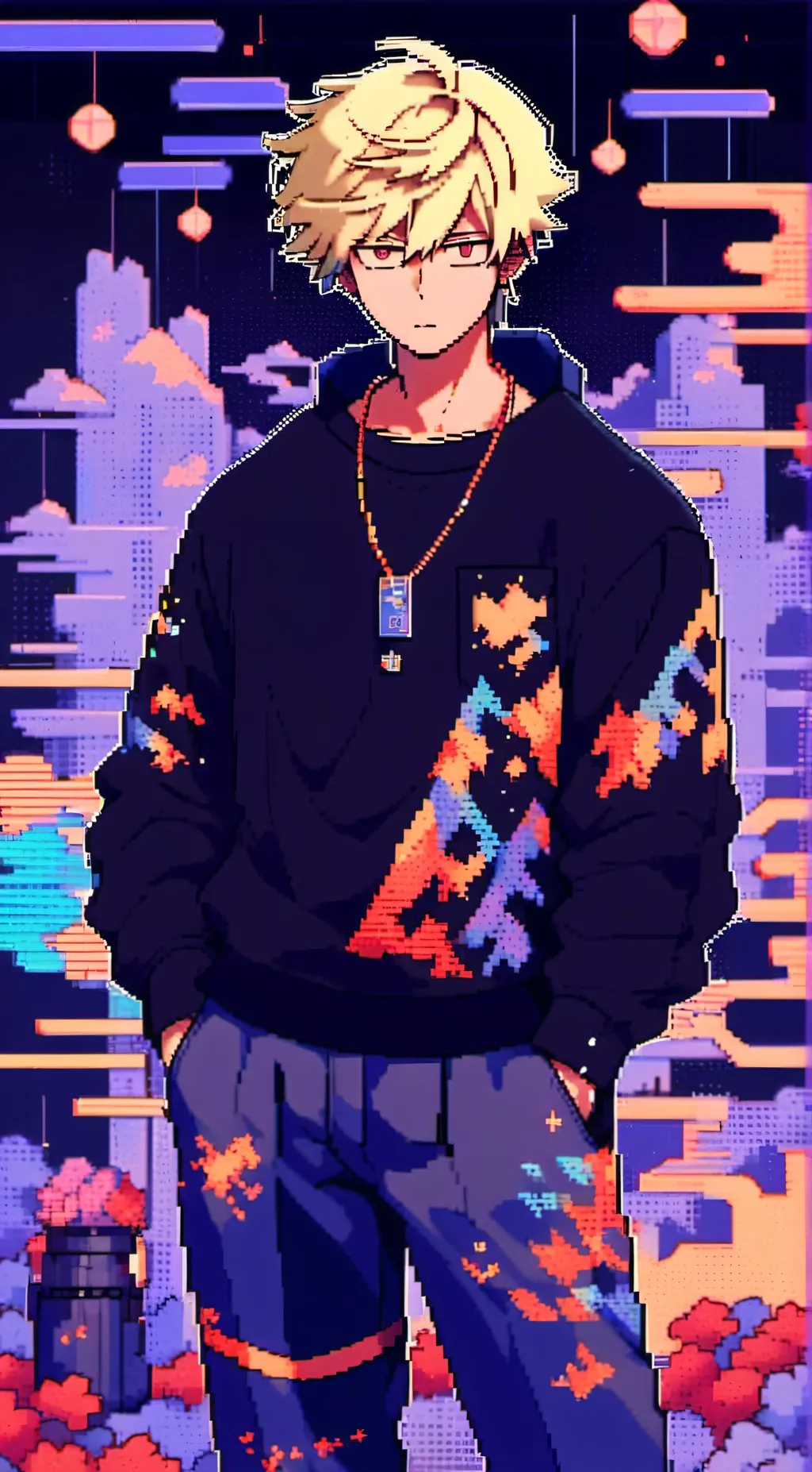 ai character: Katsuki Bakugo background