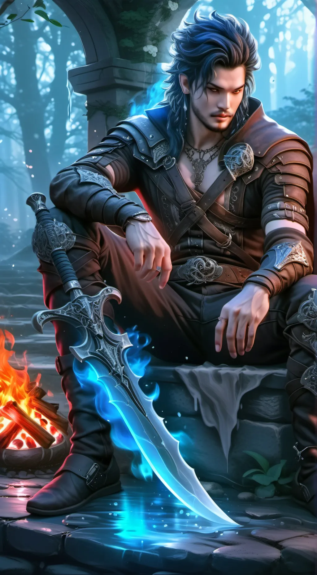 ai character: Rest here. background