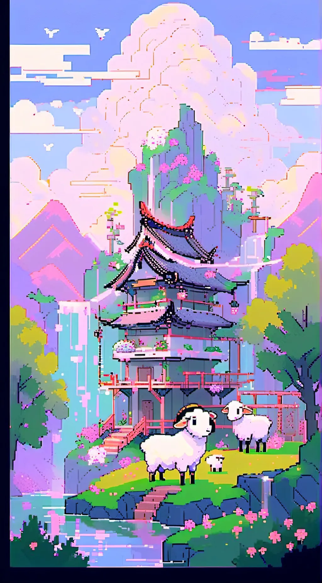 ai character: sheep background