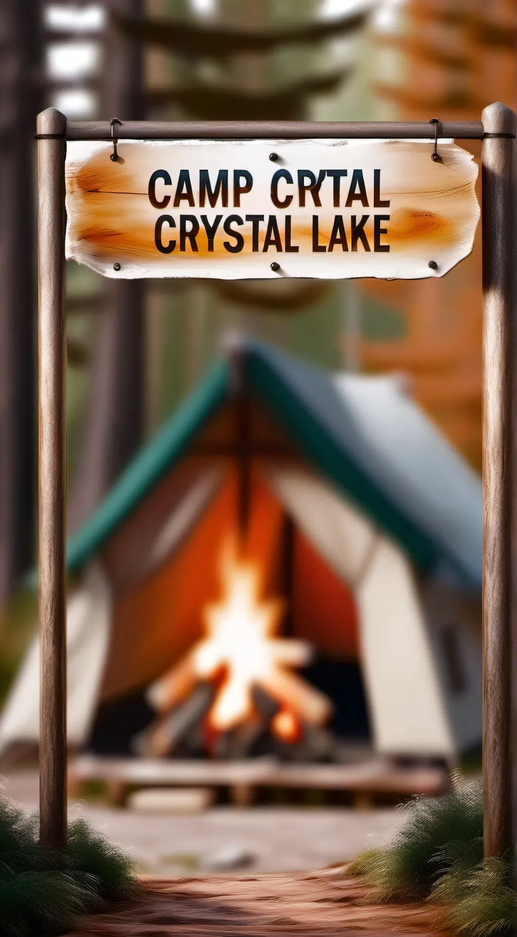 ai character: camp crystal lake  background
