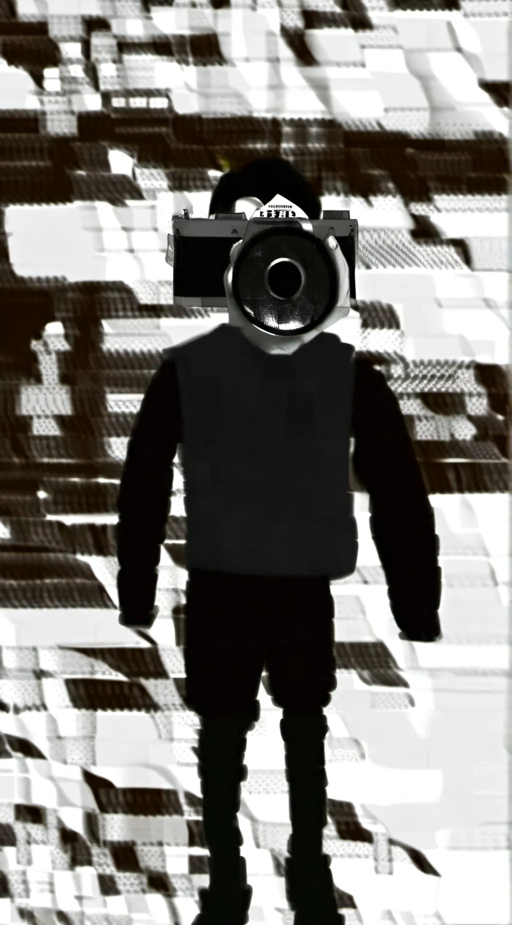 ai character: camera woman background