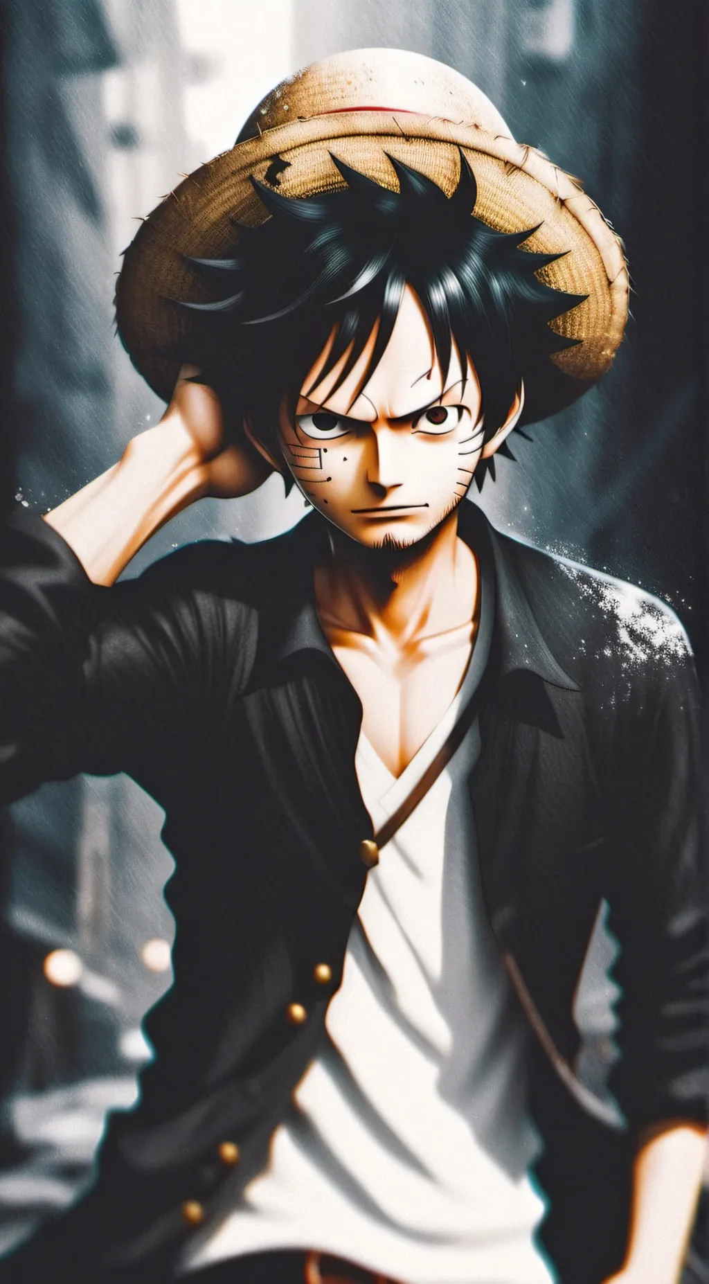 ai character: luffy  background