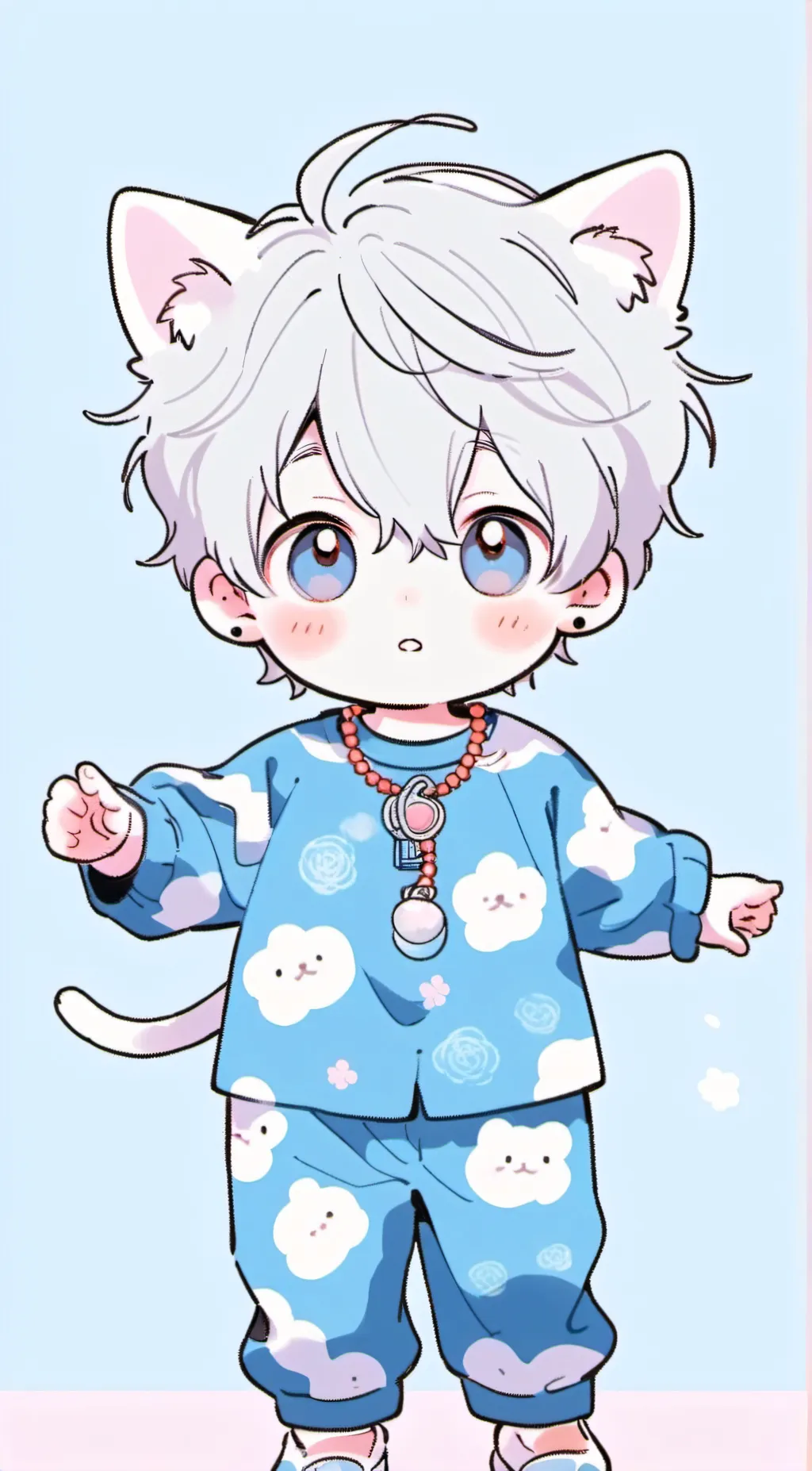 ai character: your catboy son  background