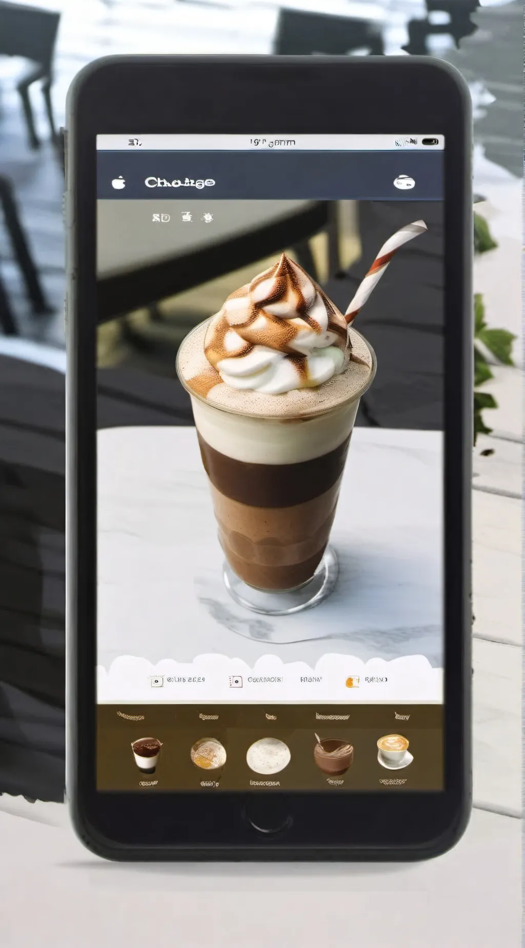 ai character: milkshake background