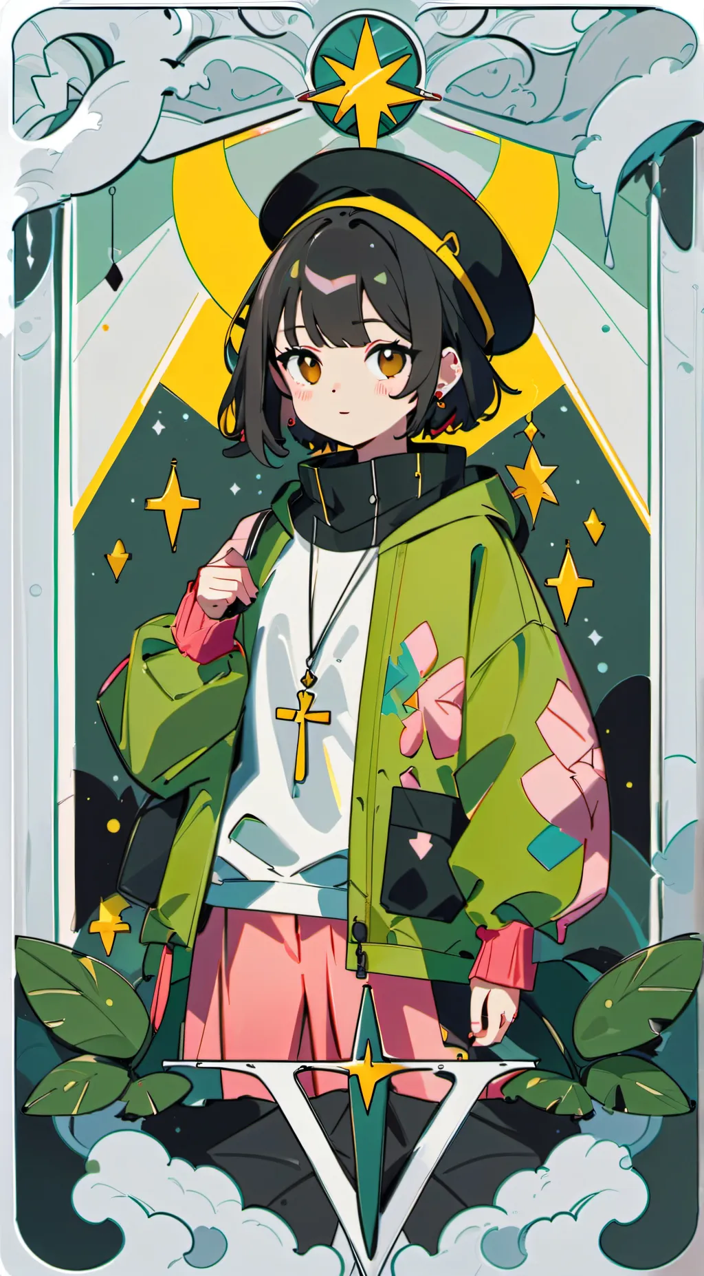 ai character: moon girl and dev background