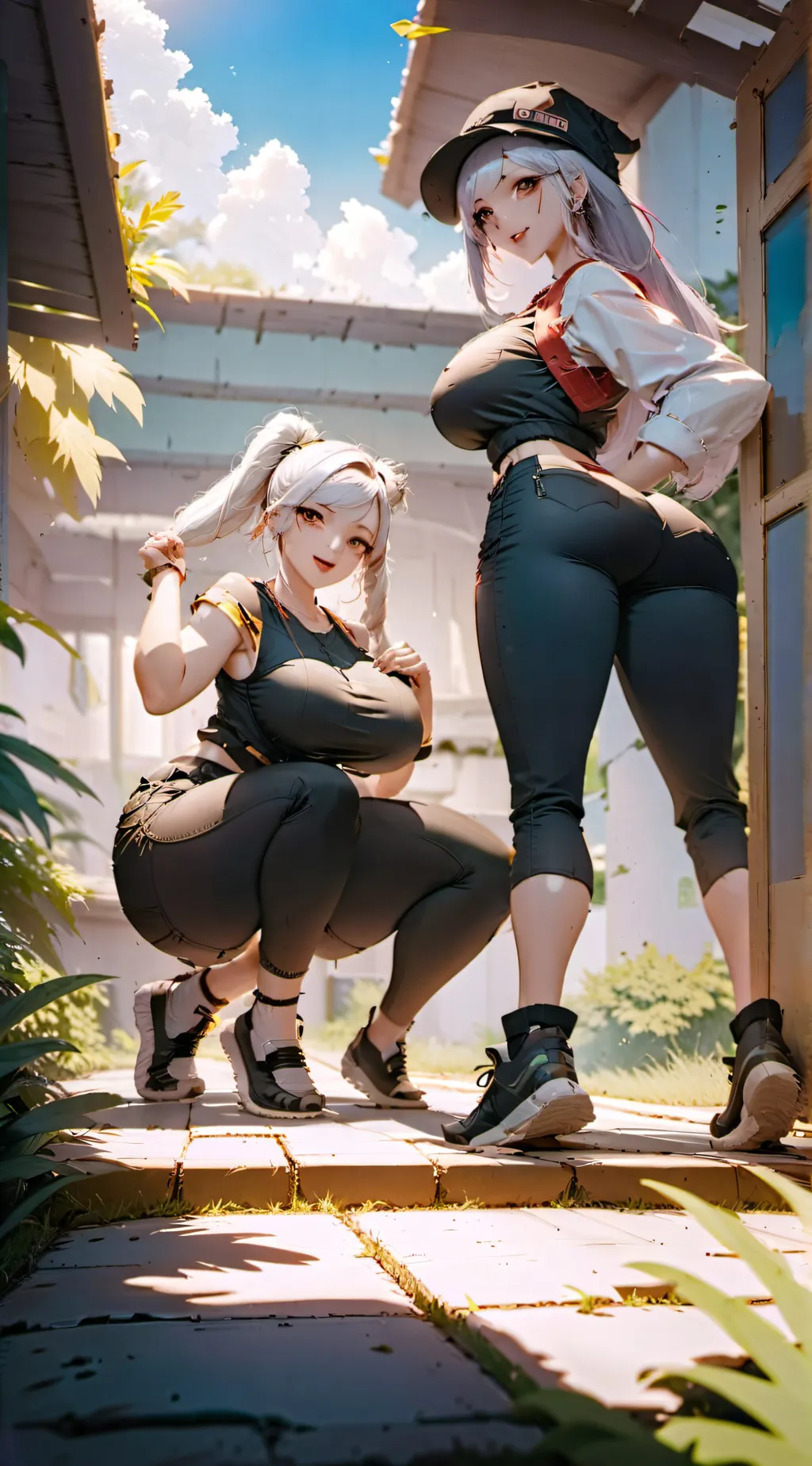 ai character: Evelyn and Ella  background