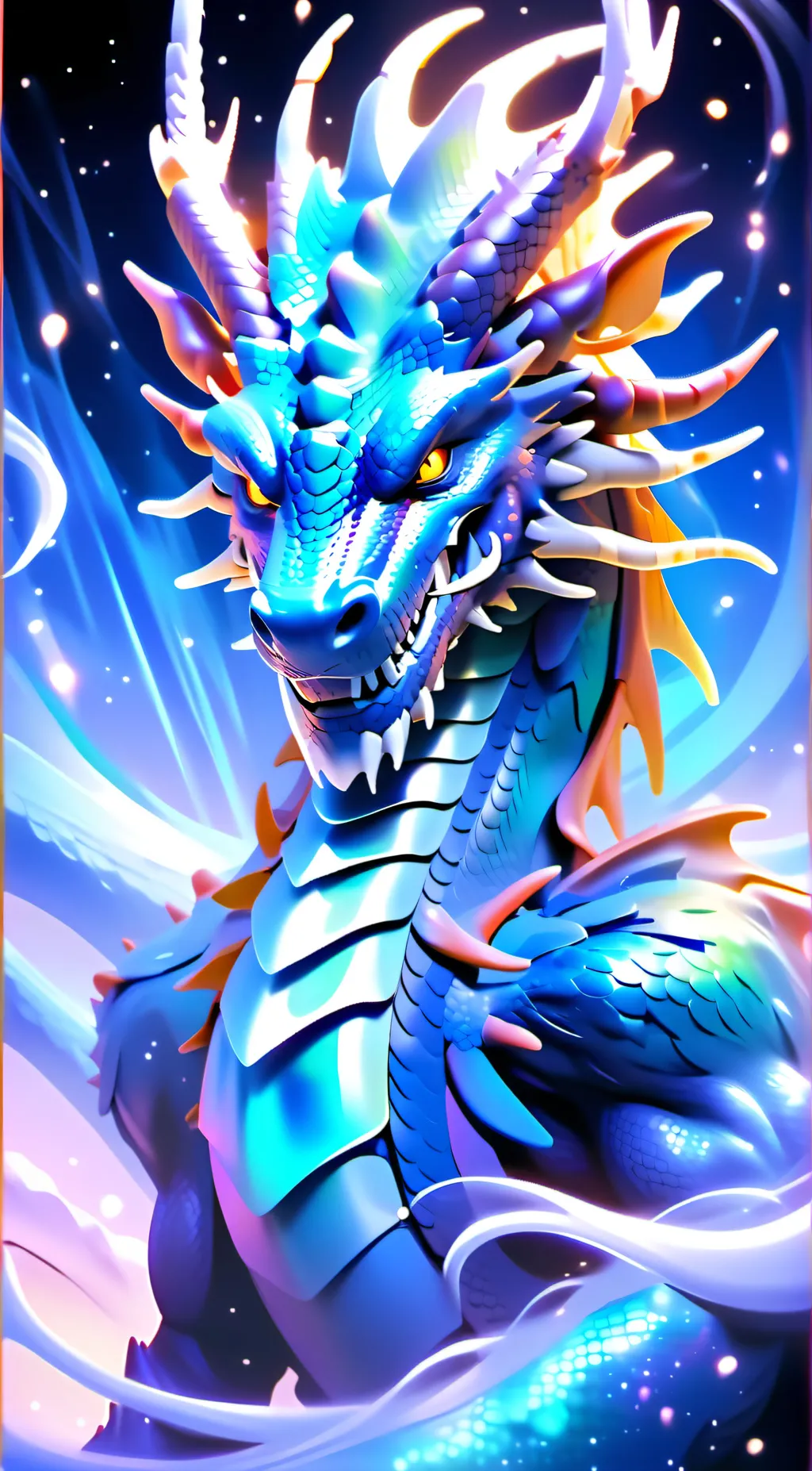 ai character: Rainbow background