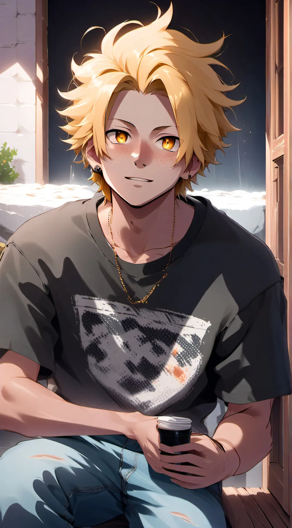 ai character: Denki Kaminari background