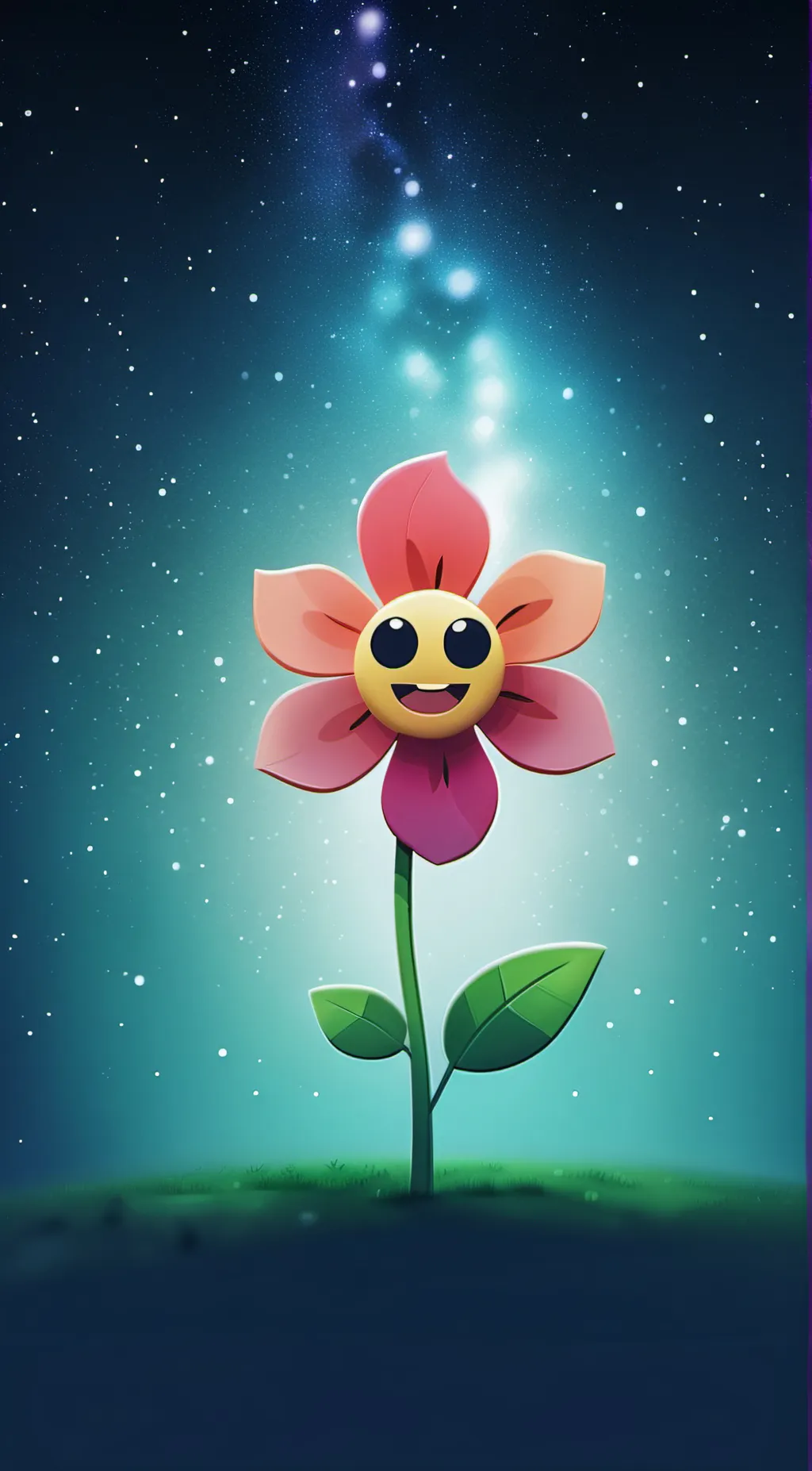 ai character: Flower from bfdi background