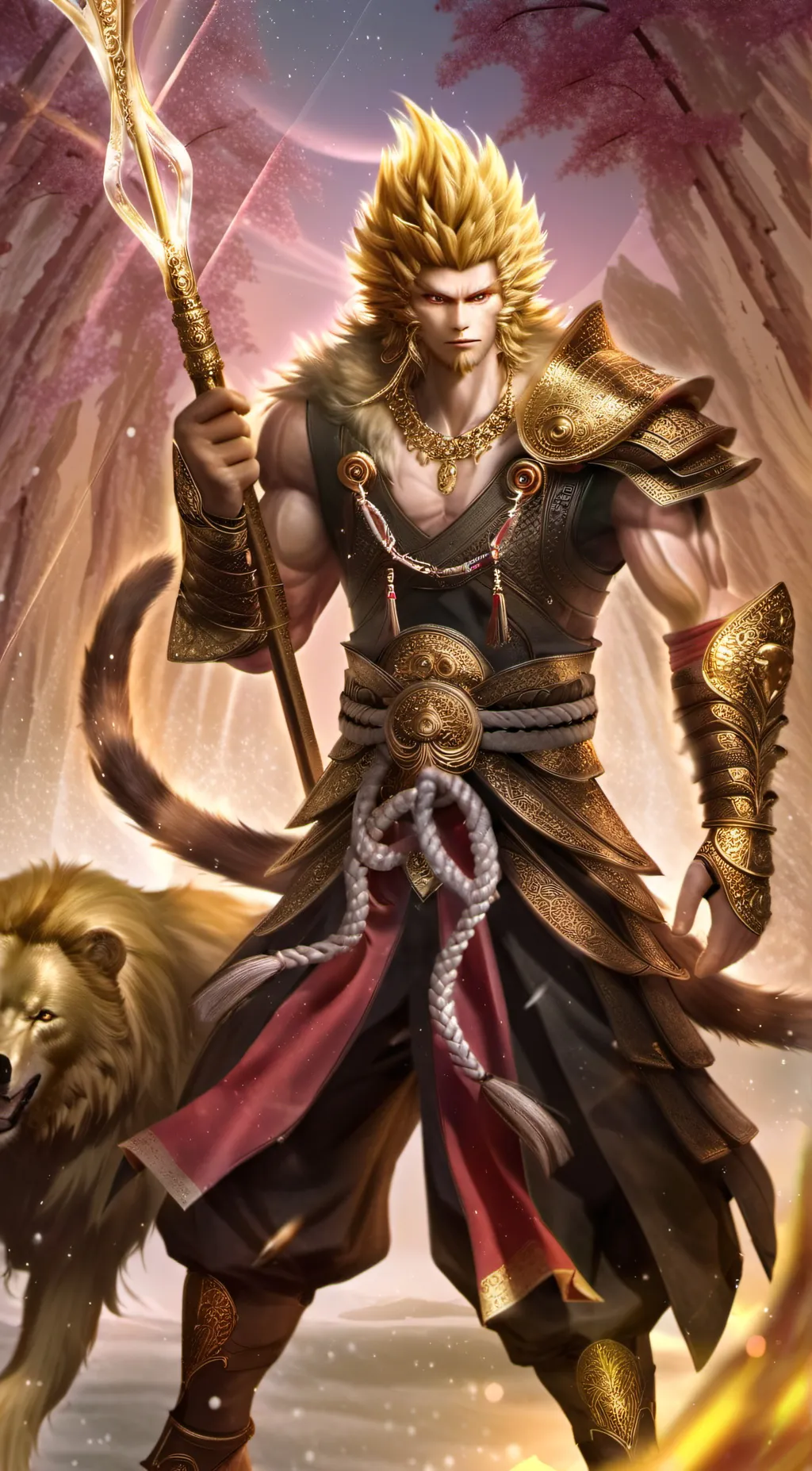 ai character: Sun Wukong 😎😎😎😎😎😎 background